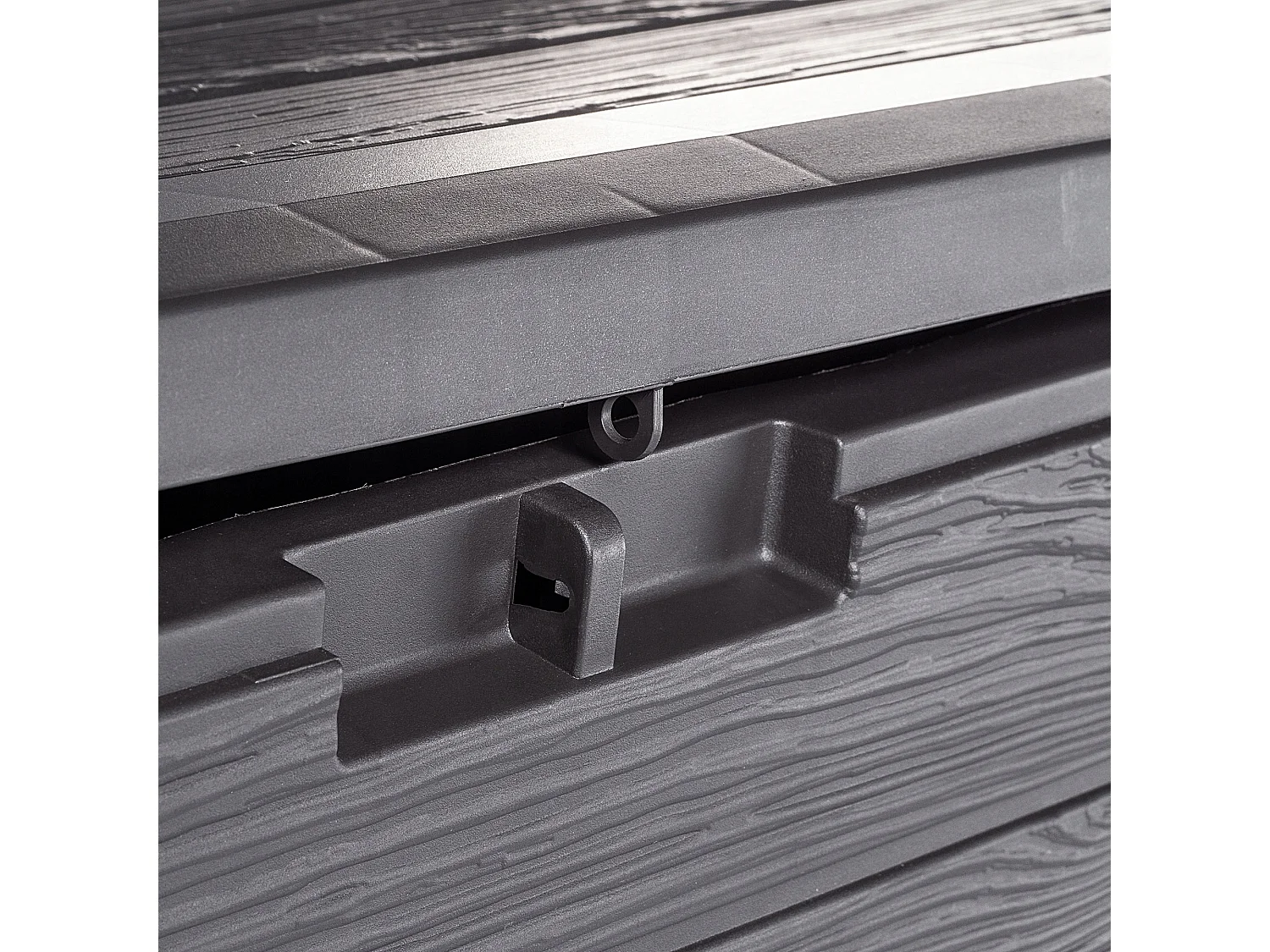 Coffre de jardin KADAX, coffre de rangement en plastique, coffre de jardin pour ranger coussins, jouets pour enfants et coussins d'assise (140 l, marron foncé)