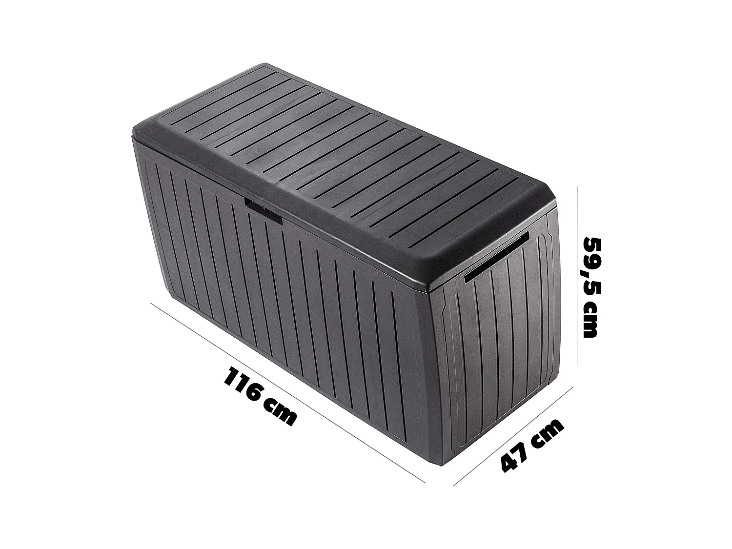 KADAX Box da giardino terrazza balcone 290 l marrone