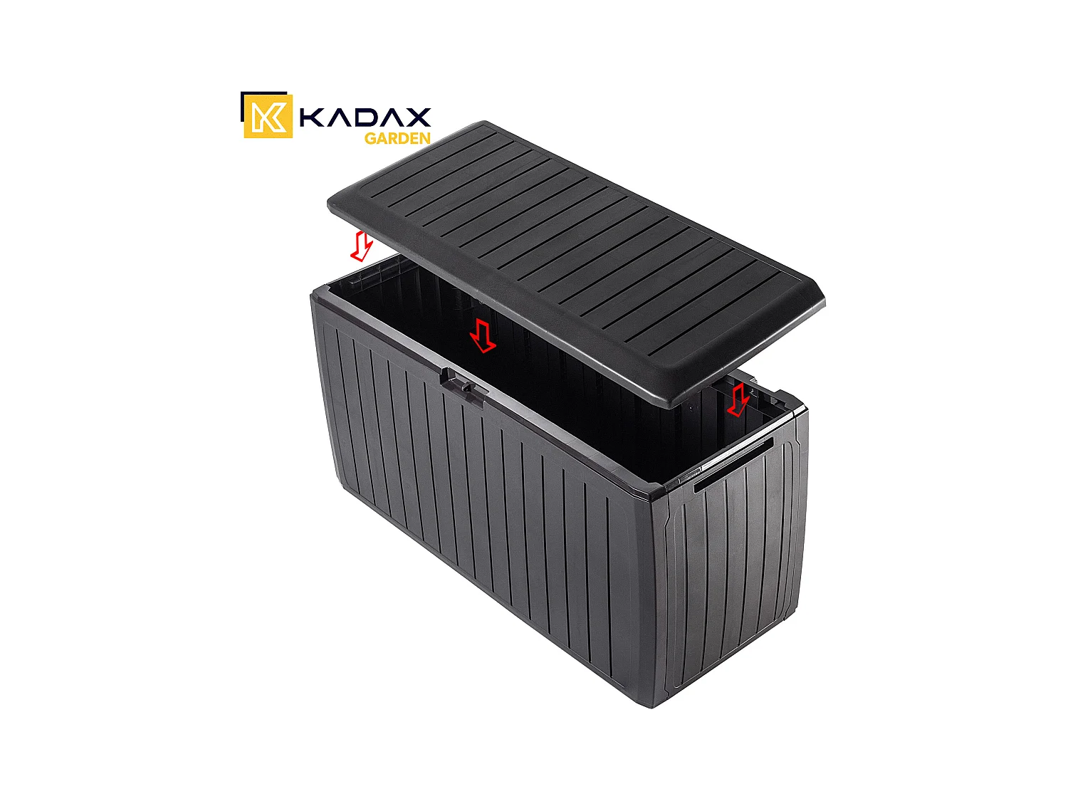 KADAX Box da giardino terrazza balcone 290 l marrone