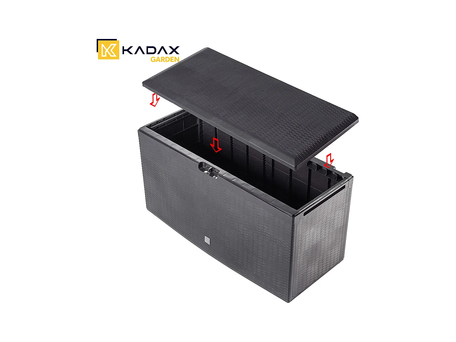 KADAX Baule da giardino per balcone 290 l per giardino balcone terrazza marrone