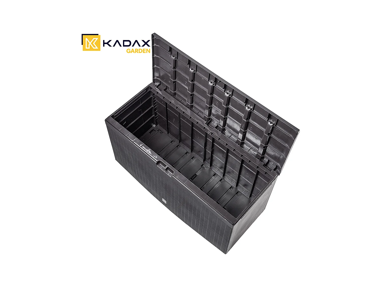 KADAX Baule da giardino per balcone 290 l per giardino balcone terrazza marrone
