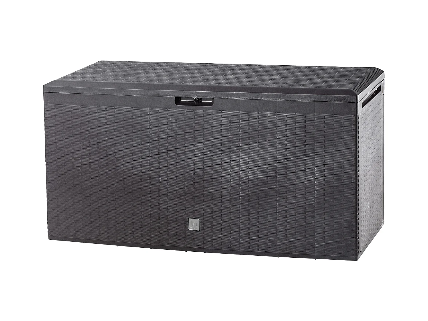 Coffre de jardin KADAX, 114 x 47 x 59,4 cm, coffre de rangement en plastique, 290 litres, coffre de jardin avec poignées et fermeture (290 l, marron foncé)