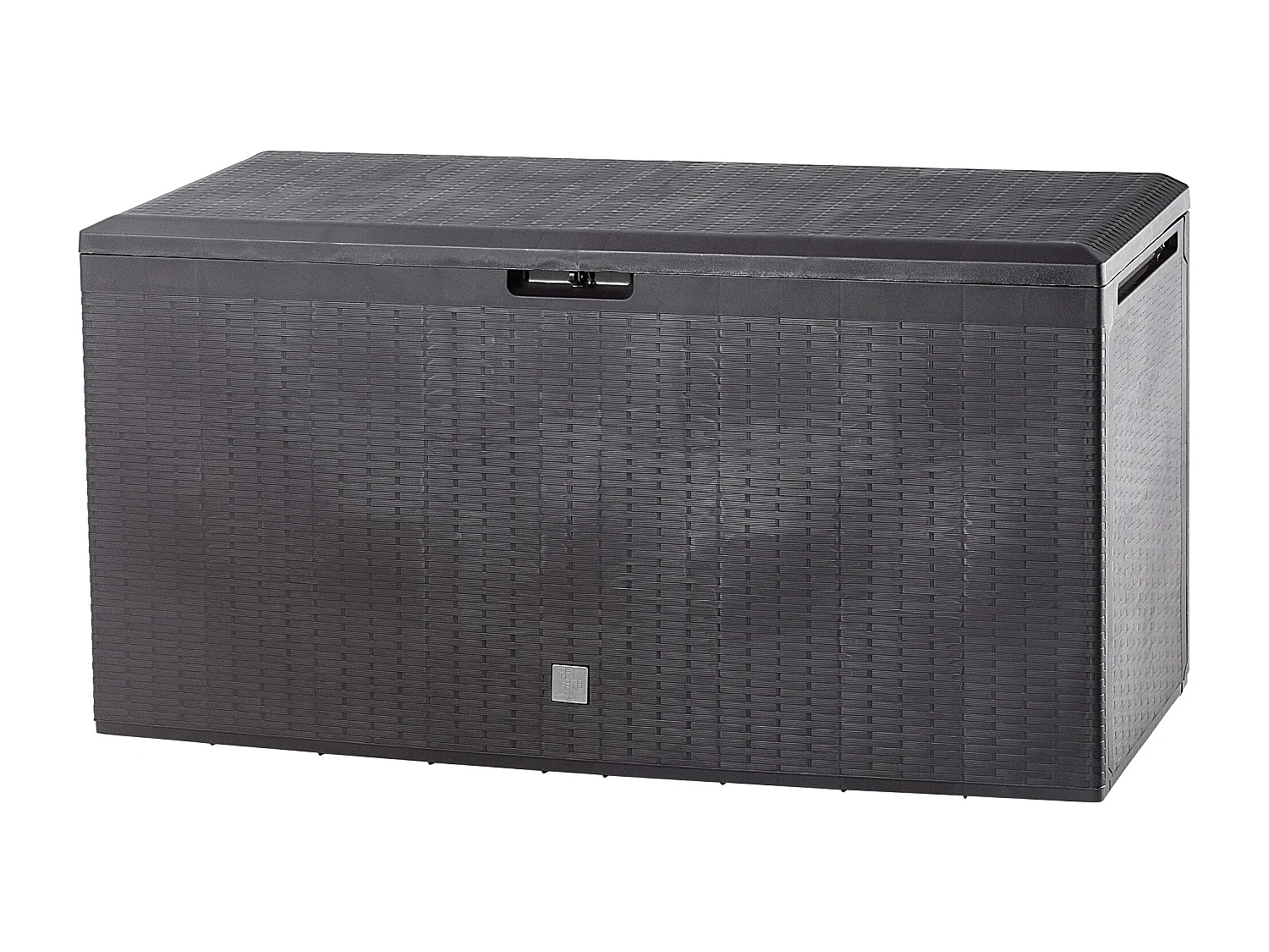 Coffre de jardin KADAX, 114 x 47 x 59,4 cm, coffre de rangement en plastique, 290 litres, coffre de jardin avec poignées et fermeture (290 l, marron foncé)