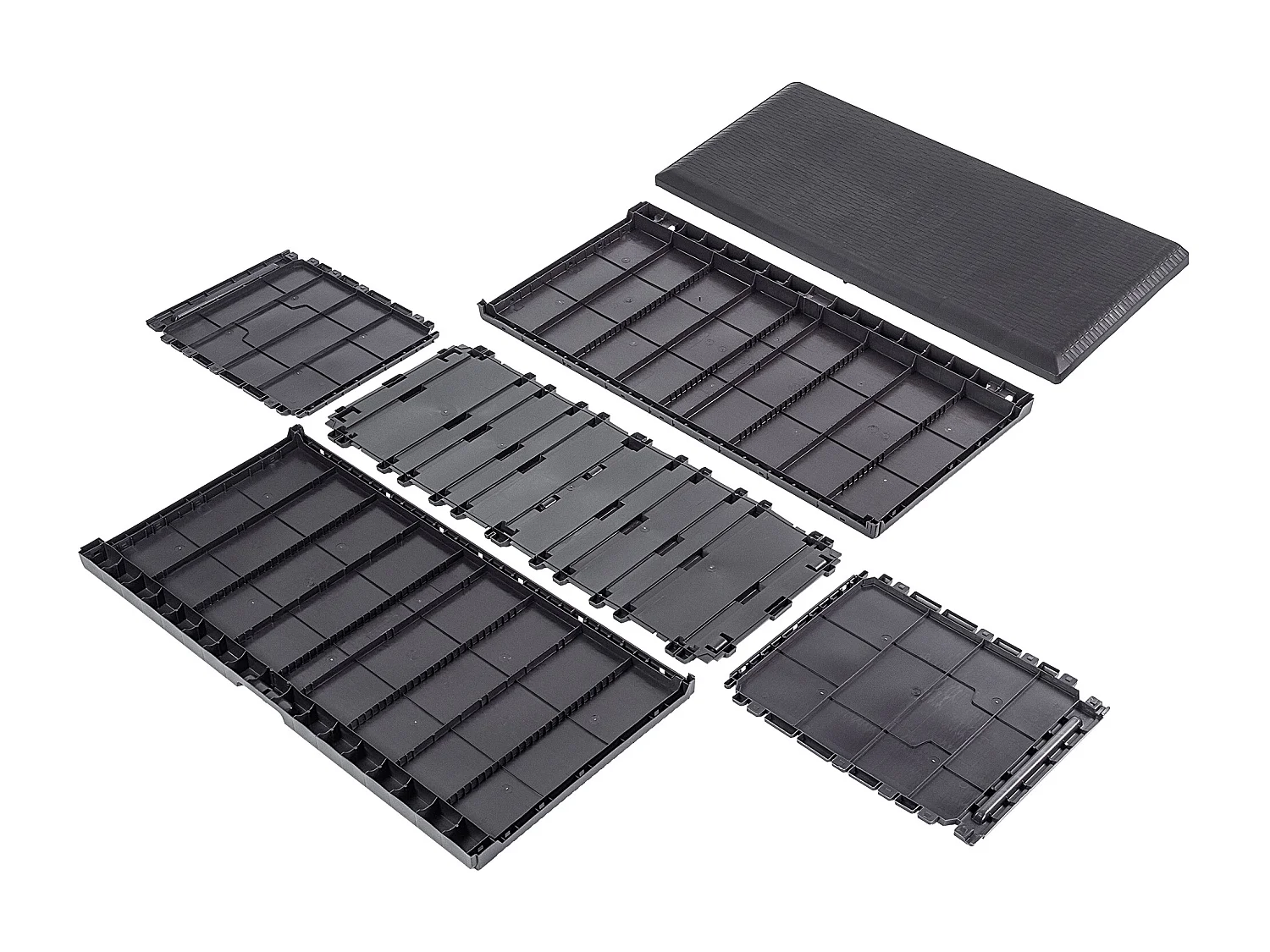 Coffre de jardin KADAX, 114 x 47 x 59,4 cm, coffre de rangement en plastique, 290 litres, coffre de jardin avec poignées et fermeture (290 l, marron foncé)