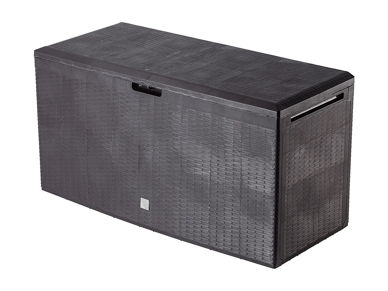 Coffre de jardin KADAX, 114 x 47 x 59,4 cm, coffre de rangement en plastique, 290 litres, coffre de jardin avec poignées et fermeture (290 l, marron foncé)