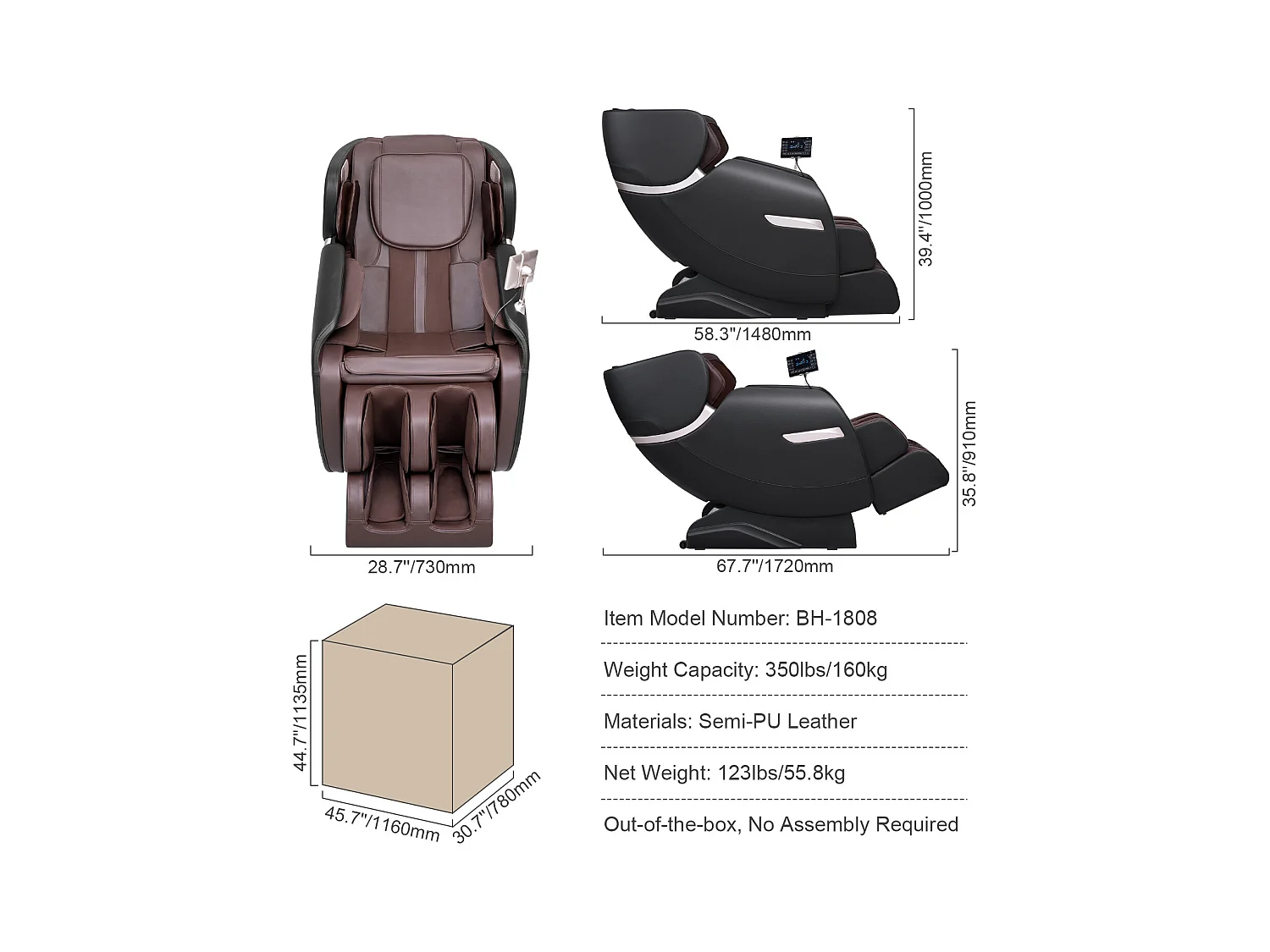 Fauteuil Massant Complet du Corps SucceBuy avec Gravité Zéro et 6 Modes pour un Confort et une Relaxation Suprêmes