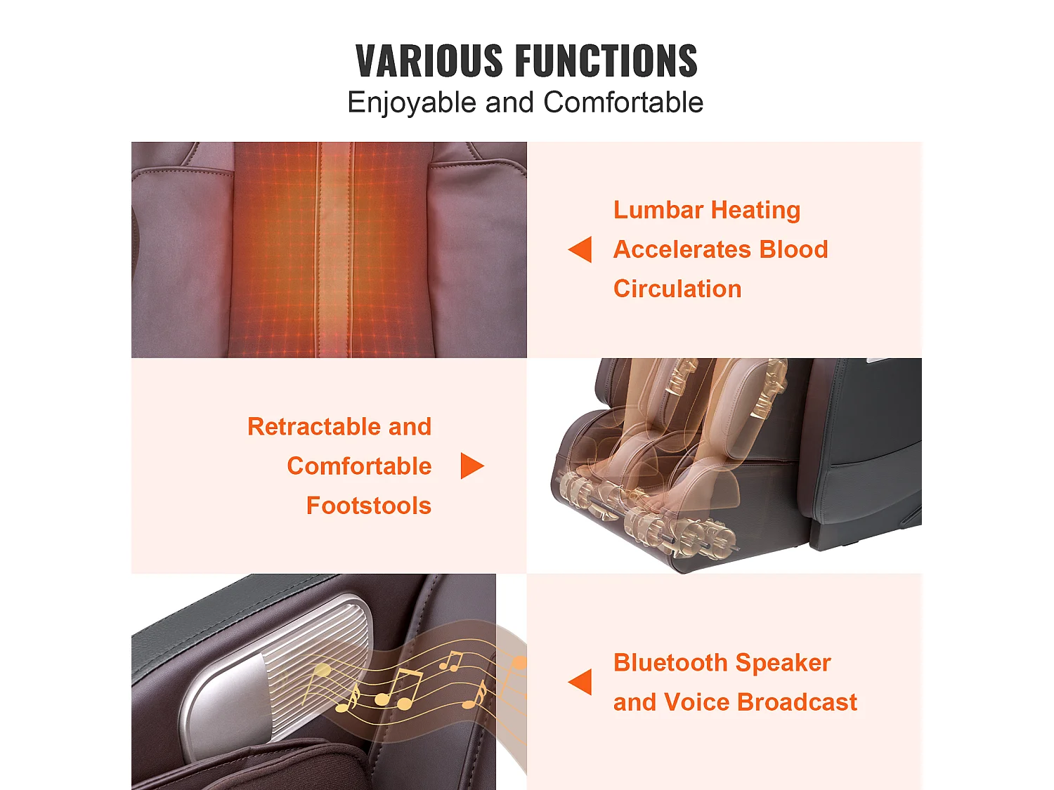 Fauteuil Massant Complet du Corps SucceBuy avec Gravité Zéro et 6 Modes pour un Confort et une Relaxation Suprêmes