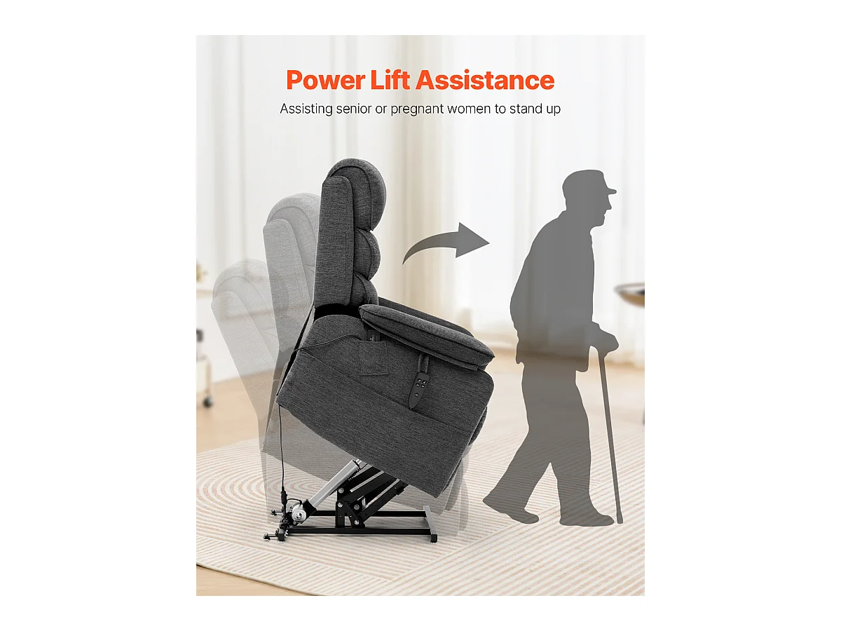 Sillón de Masaje Eléctrico SucceBuy, M, para Personas Mayores, Calefactor y Masajeador