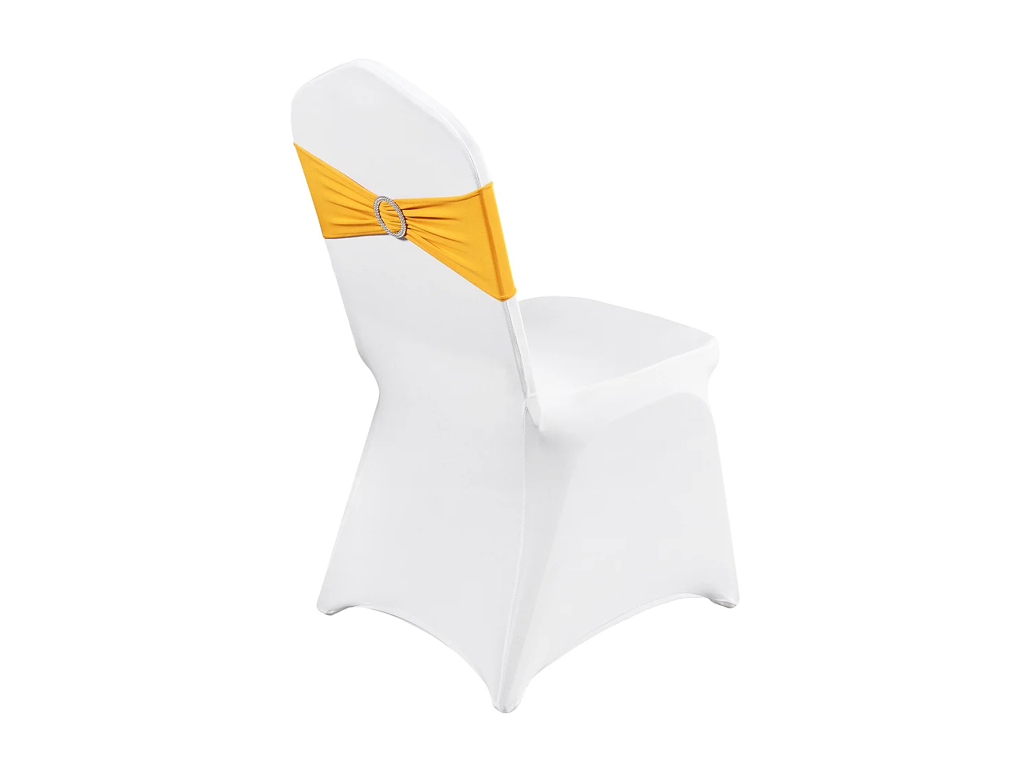 Housse de Chaise SucceBuy 30 pcs, Or et Blanc, de Chaise Pliantes avec Ceintures pour Fête et Mariage