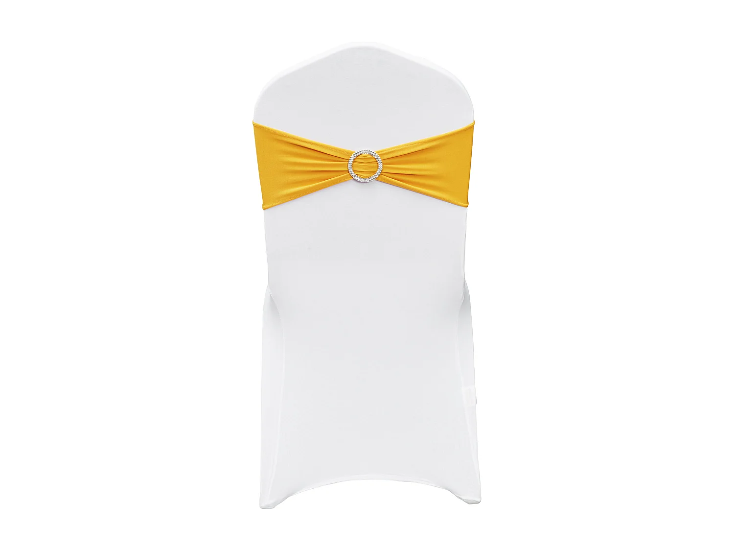 Housse de Chaise SucceBuy 30 pcs, Or et Blanc, de Chaise Pliantes avec Ceintures pour Fête et Mariage