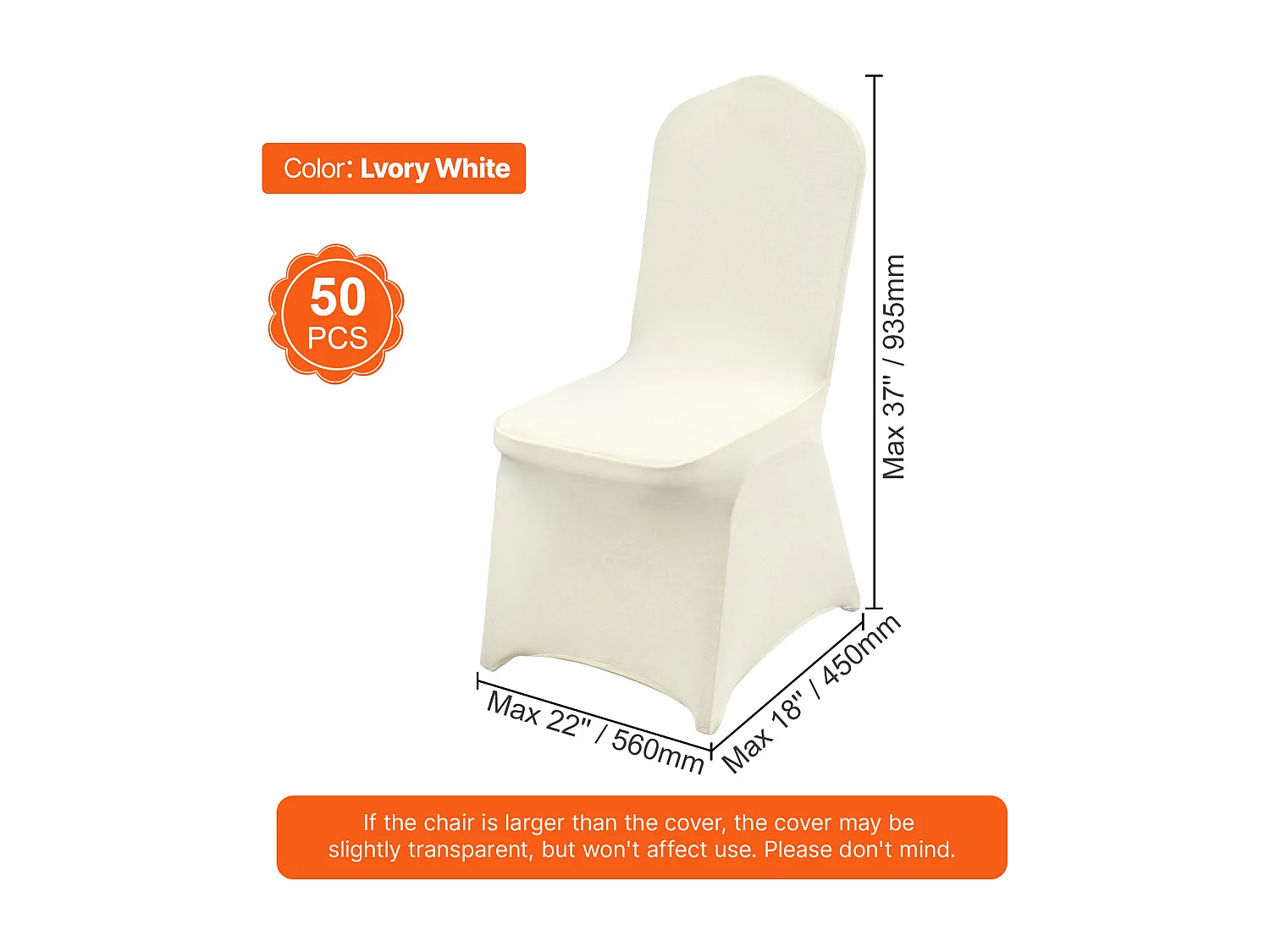 Owocnica Krzesła SucceBuy 50 szt., Biały Jaworowy, Sklapane z Rozciągnego Elastanu