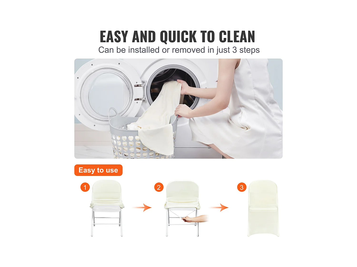 Housse de Chaise SucceBuy, 30 Pcs, Blanc, pour le Mariage, le Banquet, la Célébration, la Salle à Manger et les Vacances