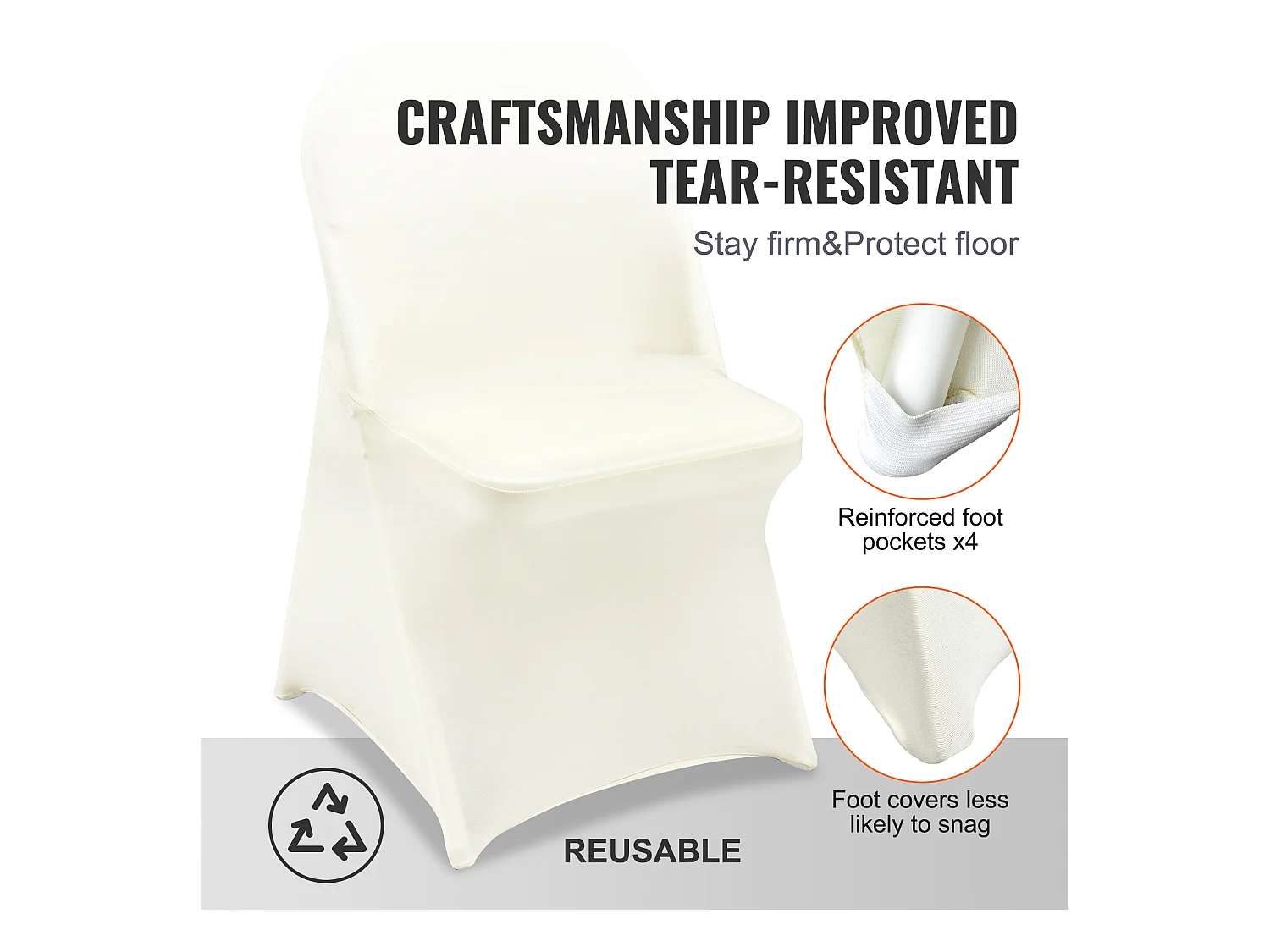 Housse de Chaise SucceBuy, 30 Pcs, Blanc, pour le Mariage, le Banquet, la Célébration, la Salle à Manger et les Vacances