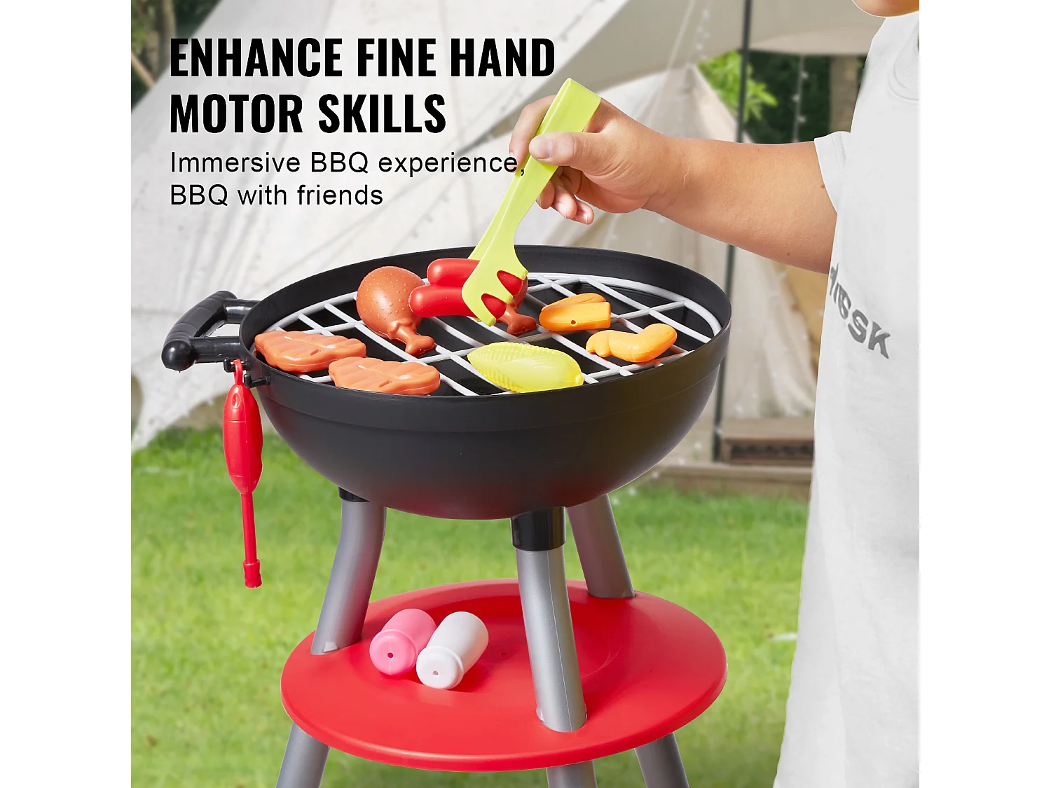 Jouet de Barbecue pour Enfants SucceBuy, 28 Pièces, pour les 3 à 8 Ans, Ensemble de Jeu de Barbecue, Cadeau d'Anniversaire