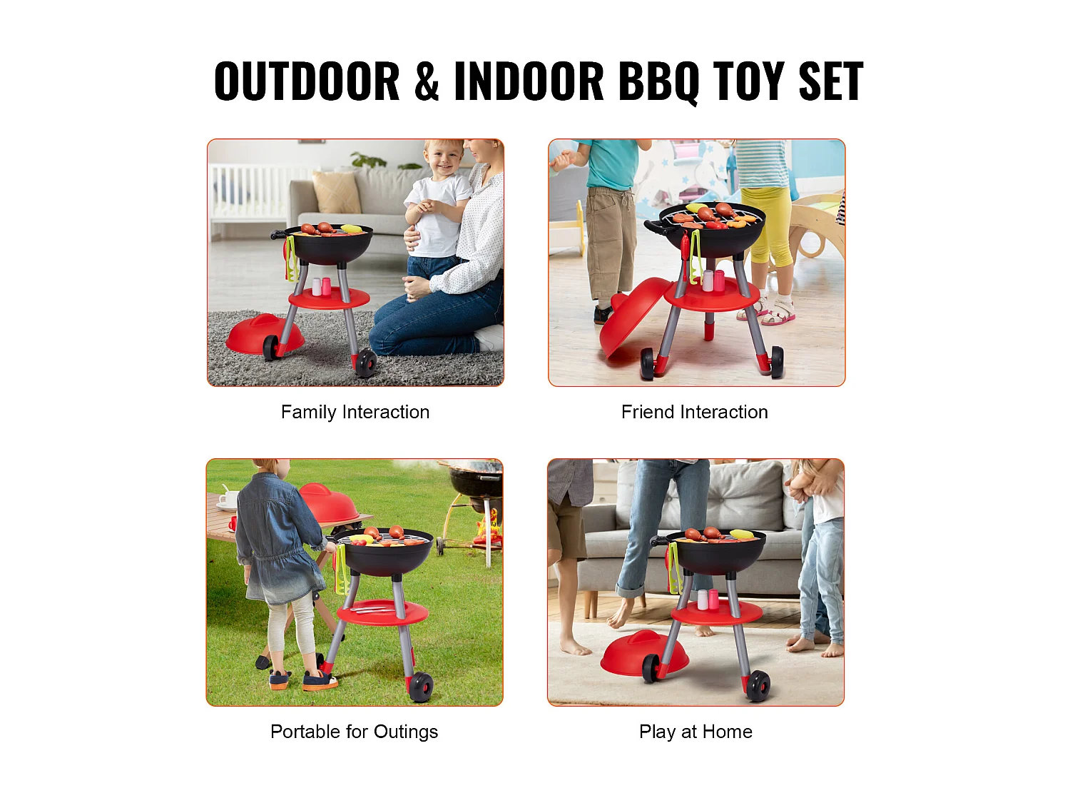 Jouet de Barbecue pour Enfants SucceBuy, 28 Pièces, pour les 3 à 8 Ans, Ensemble de Jeu de Barbecue, Cadeau d'Anniversaire