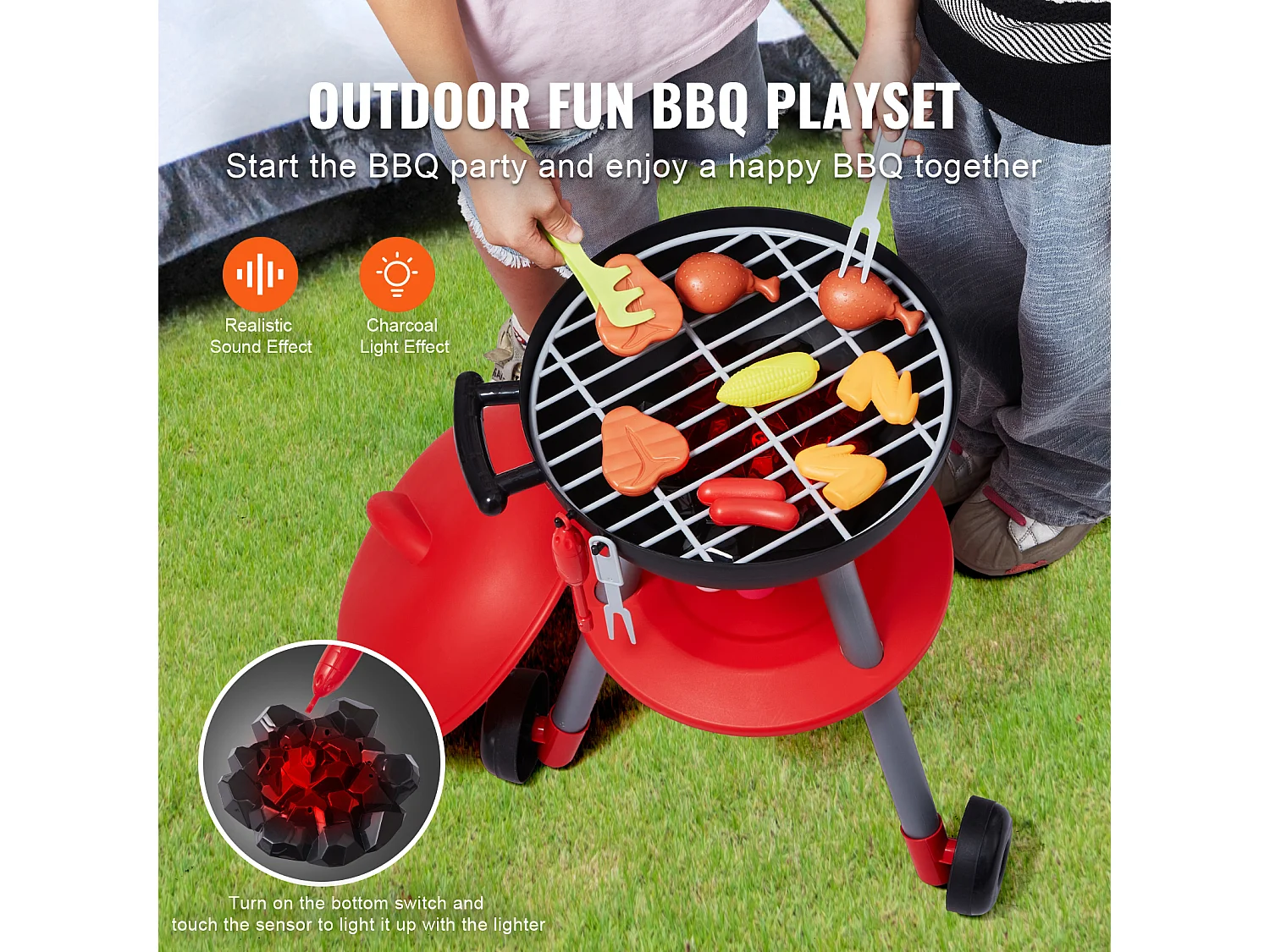 Jouet de Barbecue pour Enfants SucceBuy, 28 Pièces, pour les 3 à 8 Ans, Ensemble de Jeu de Barbecue, Cadeau d'Anniversaire