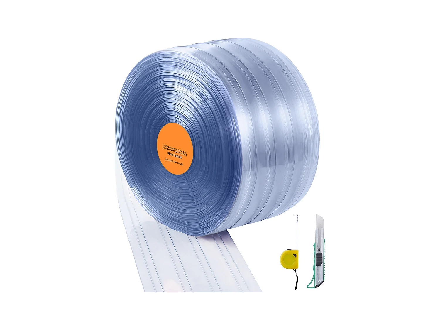 Zasłona Drzwiowa Paskowa SucceBuy Zasłona Paskowa, Żebrowana Zasłona Drzwiowa z PVC, Rolka 4572 cm x 20 cm, do Chłodziarki, Zamrażarka, Plastik