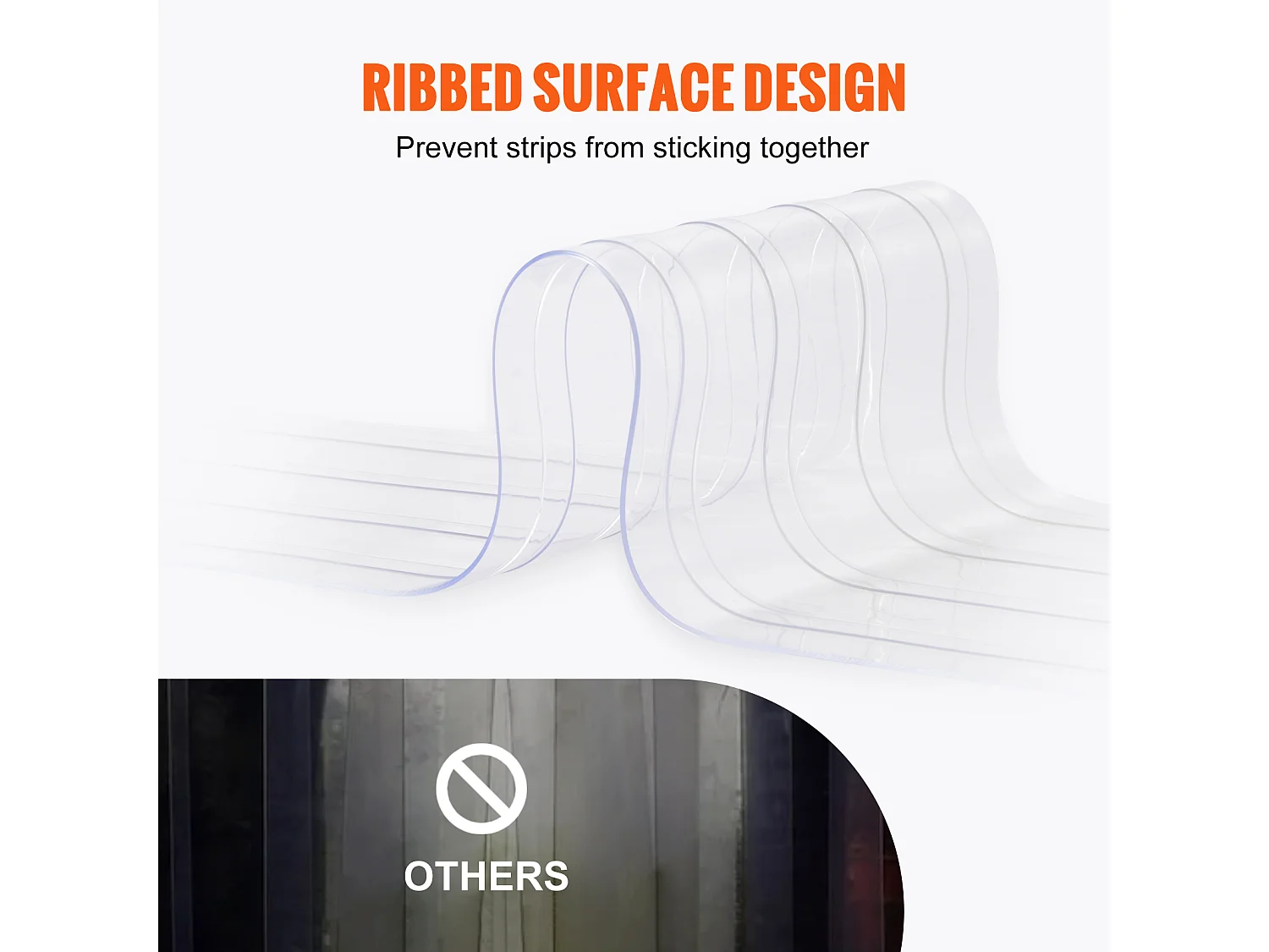 Zasłona Drzwiowa Paskowa SucceBuy Zasłona Paskowa, Żebrowana Zasłona Drzwiowa z PVC, Rolka 4572 cm x 20 cm, do Chłodziarki, Zamrażarka, Plastik