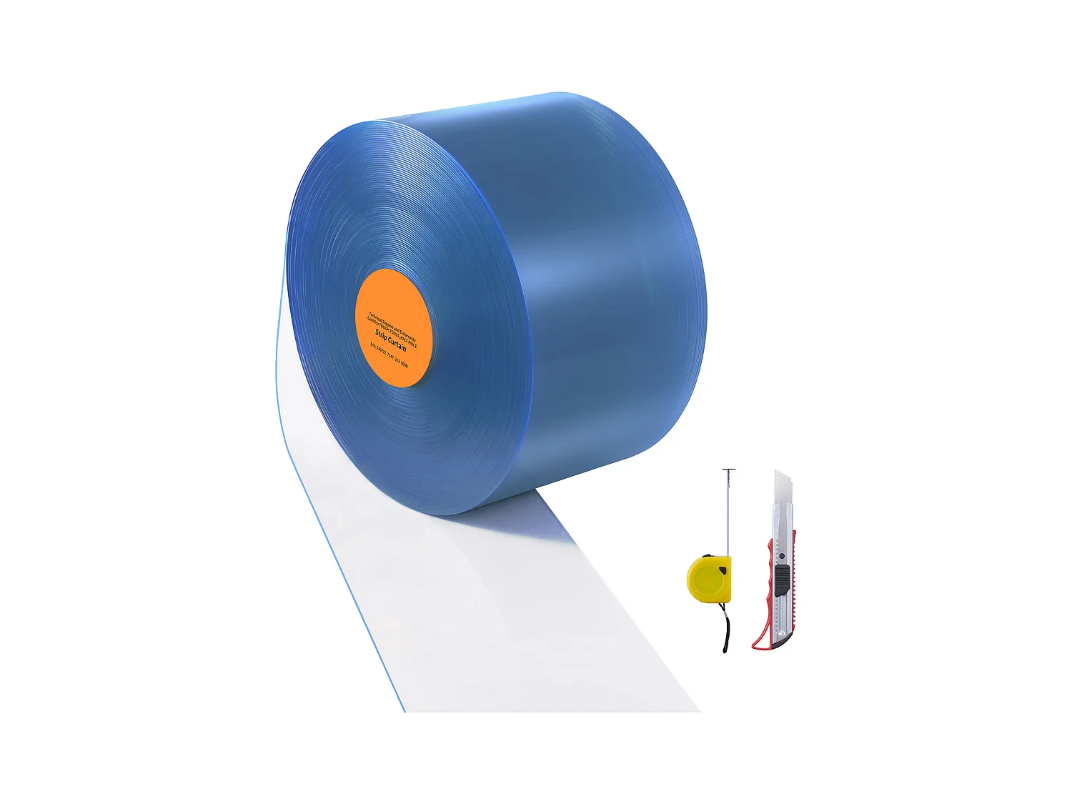 Zasłona Drzwiowa Paskowa SucceBuy PVC Strip Curtain do Drzwi Lodówki 4572 x 20 cm Przezroczysta Rolka Plastikowa do Zamrażarki