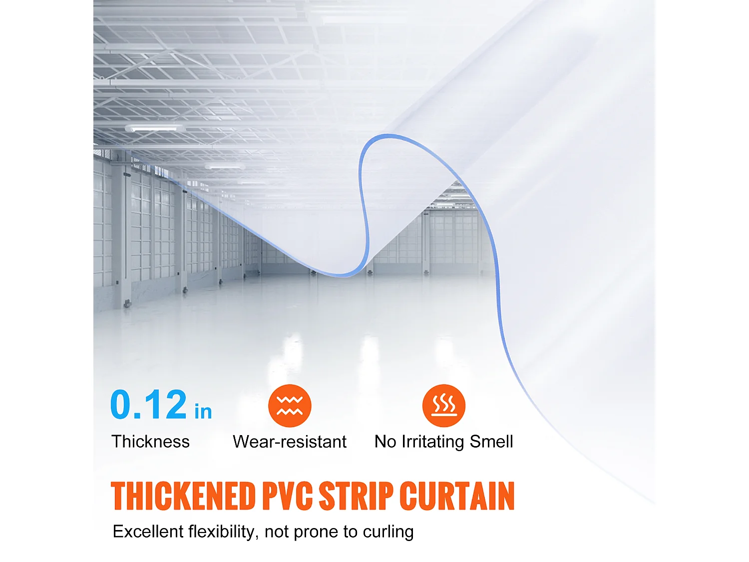 Strokendeurgordijn SucceBuy PVC Strokengordijn voor Koelkastdeur 2500 x 30.5 cm Doorzichtige Plastic Vriesrol