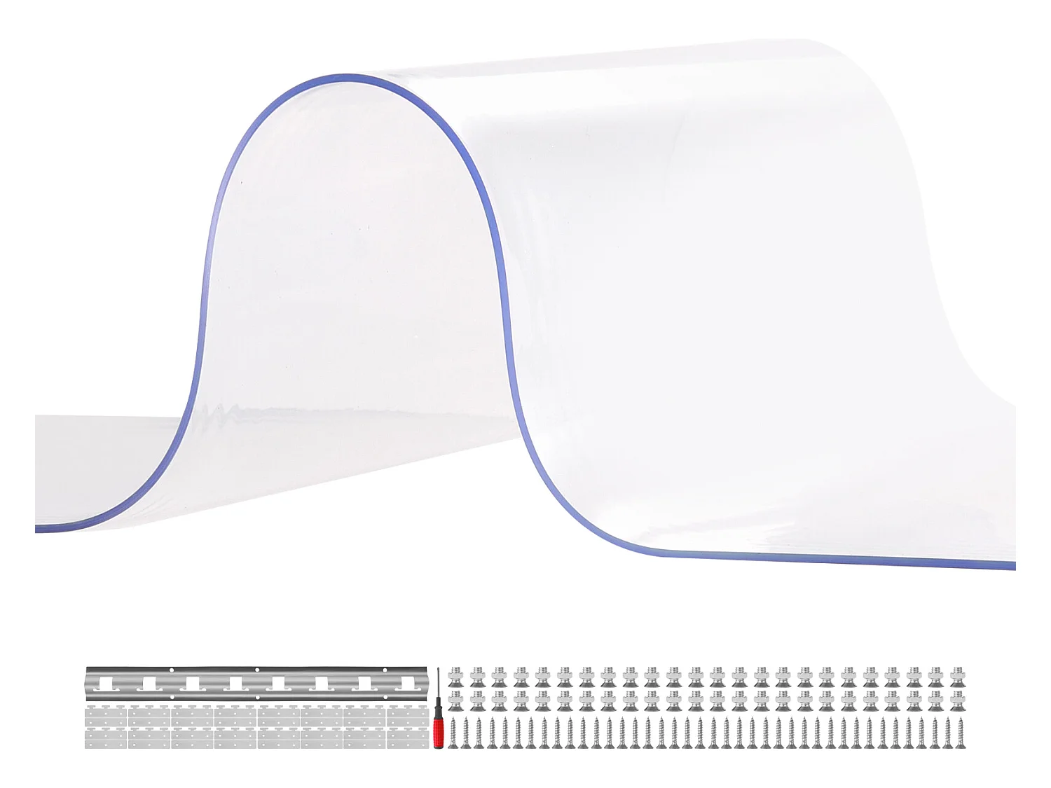 Cortina de Porta de Tira SucceBuy Cortina de Tiras de PVC para Porta de Frigorífico, 244 x 244 cm, Plástico Transparente