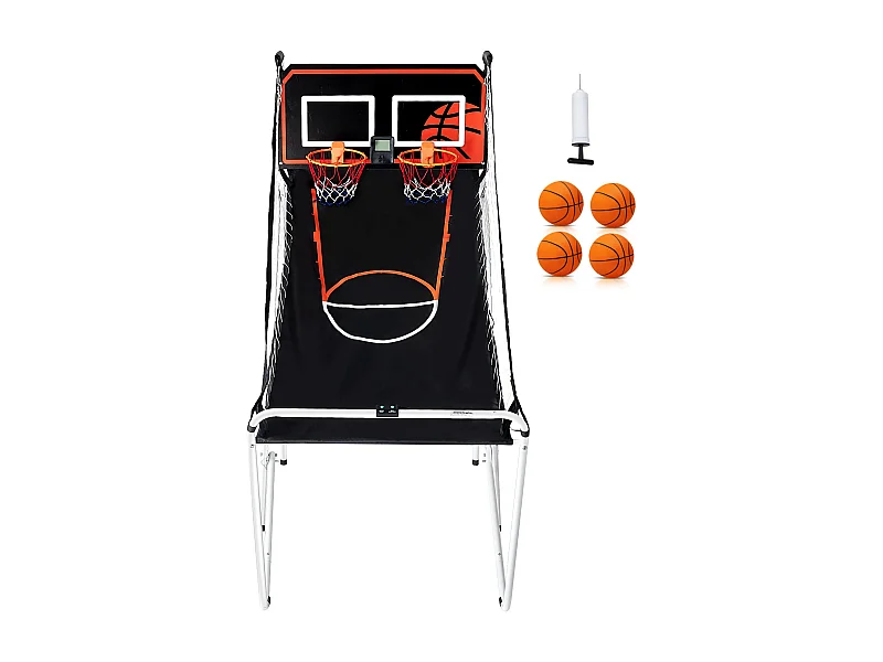 Jeu d'Arcade de Basketball SucceBuy Pliable d'Intérieur à Double Tir pour 2 Joueurs et 4 Balles
