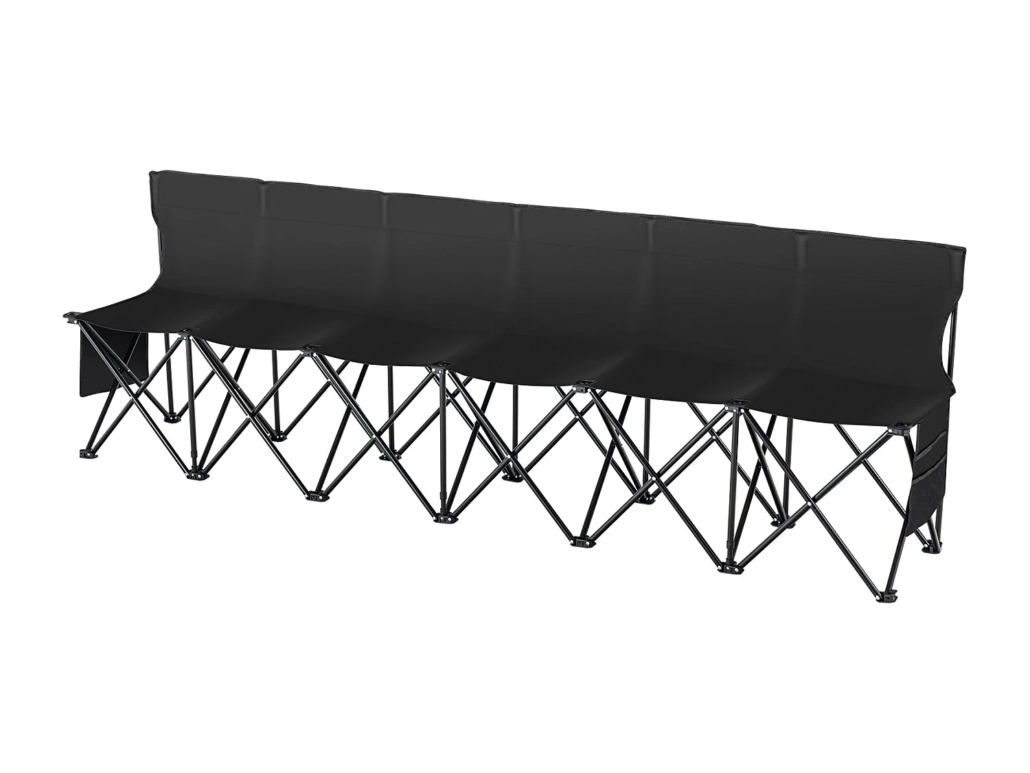 Banc de Sport SucceBuy, 6 Places, Chaise de Camping en Plein Air avec Sac de Transport, pour le Sport et la Pêche, Noir
