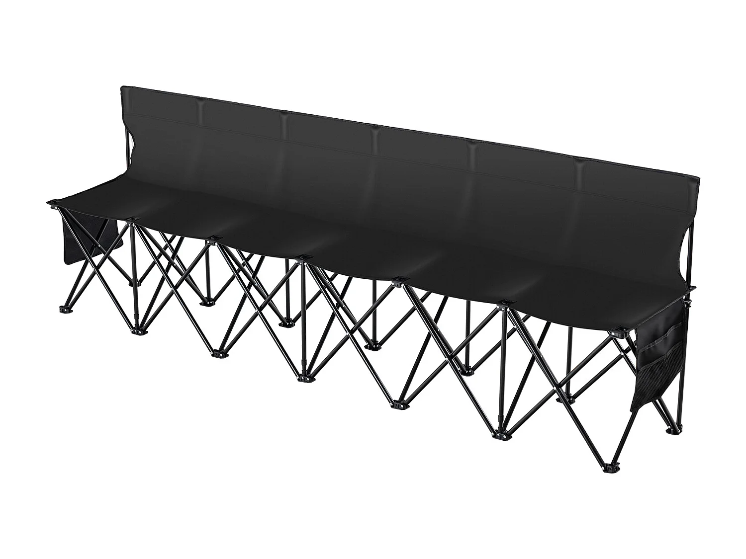 Banc de Sport SucceBuy, 6 Places, Chaise de Camping en Plein Air avec Sac de Transport, pour le Sport et la Pêche, Noir