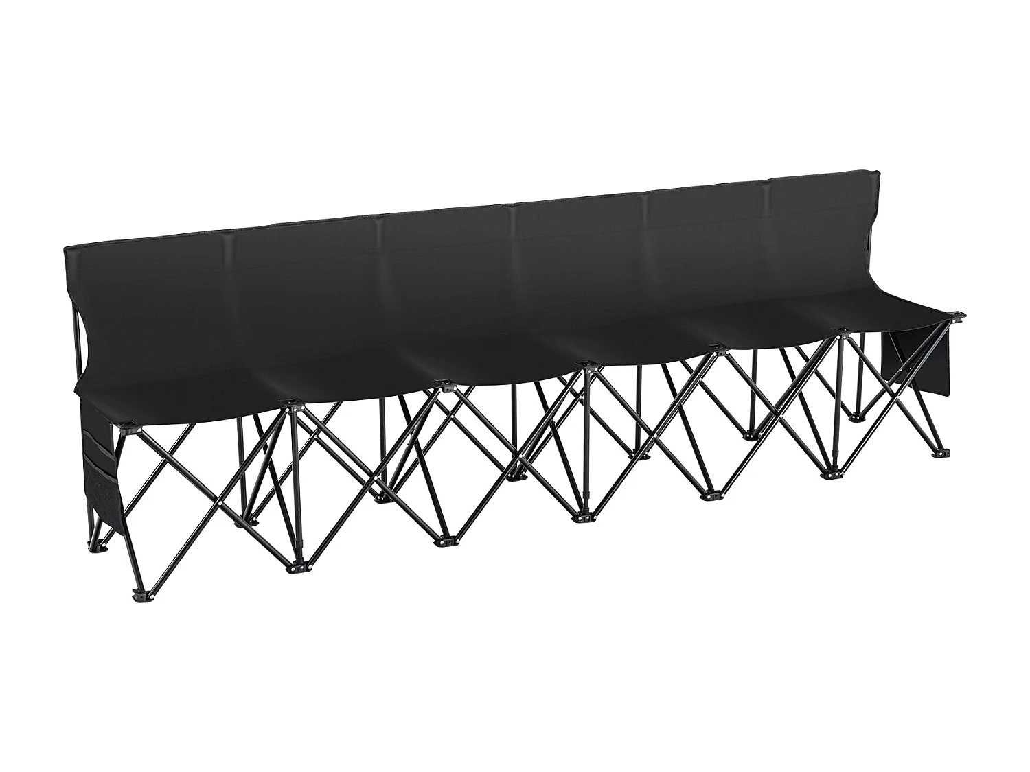 Banc de Sport SucceBuy, 6 Places, Chaise de Camping en Plein Air avec Sac de Transport, pour le Sport et la Pêche, Noir