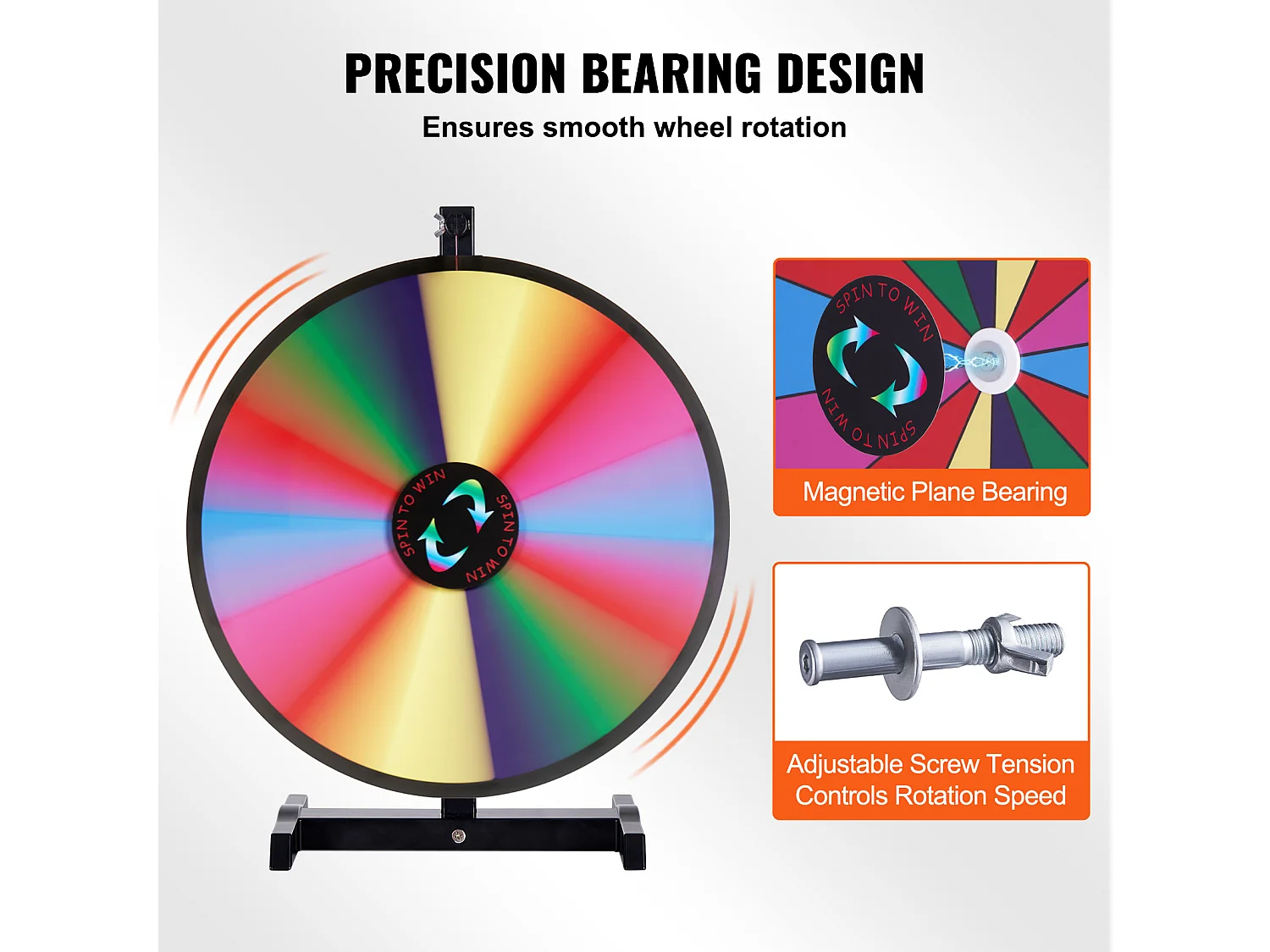 Roue de Prix Rotative SucceBuy 46 cm, 14 Emplacements, pour Table et sur Pied, à Poser sur une Table ou au Sol, Fête, Pub, Salon Professionnel