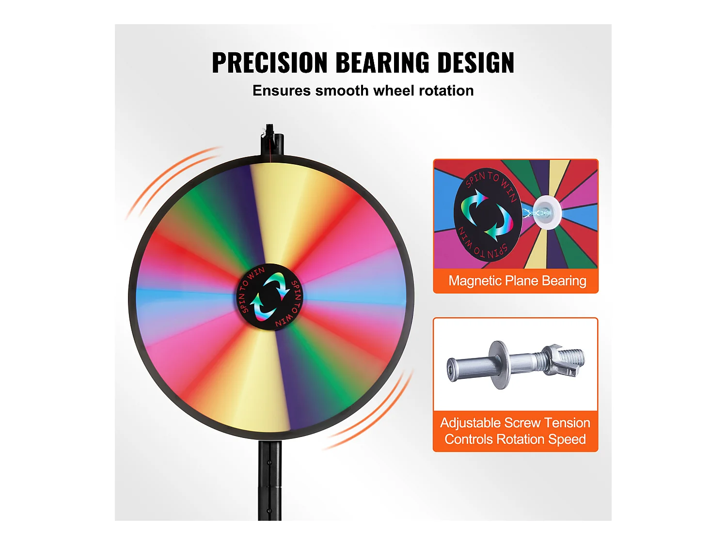 Roue de Prix Rotative SucceBuy 61 cm, 14 Emplacements, pour Table et sur Pied, à Poser sur une Table ou au Sol, Fête, Pub, Salon Professionnel