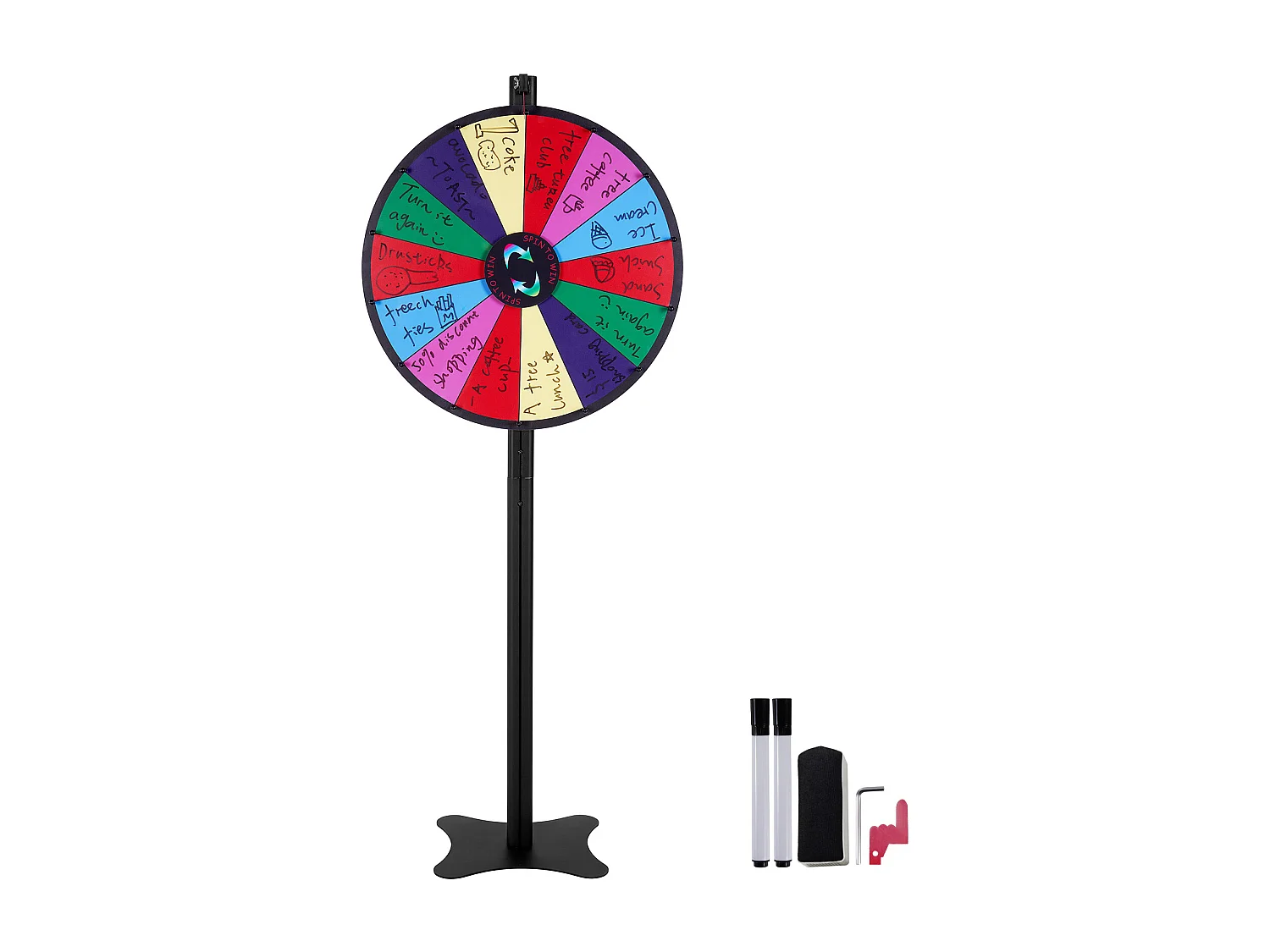Roue de Prix Rotative SucceBuy 61 cm, 14 Emplacements, pour Table et sur Pied, à Poser sur une Table ou au Sol, Fête, Pub, Salon Professionnel
