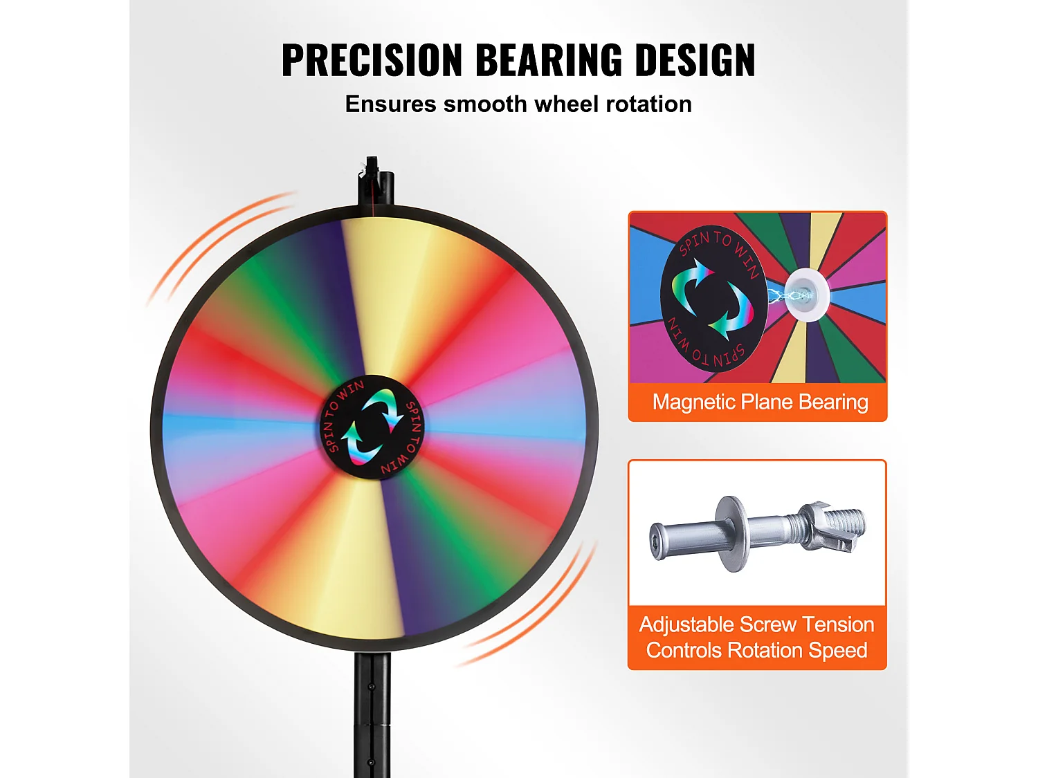 Roue de Prix Rotative SucceBuy 61 cm, 14 Emplacements, pour Table et sur Pied, à Poser sur une Table ou au Sol, Fête, Pub, Salon Professionnel