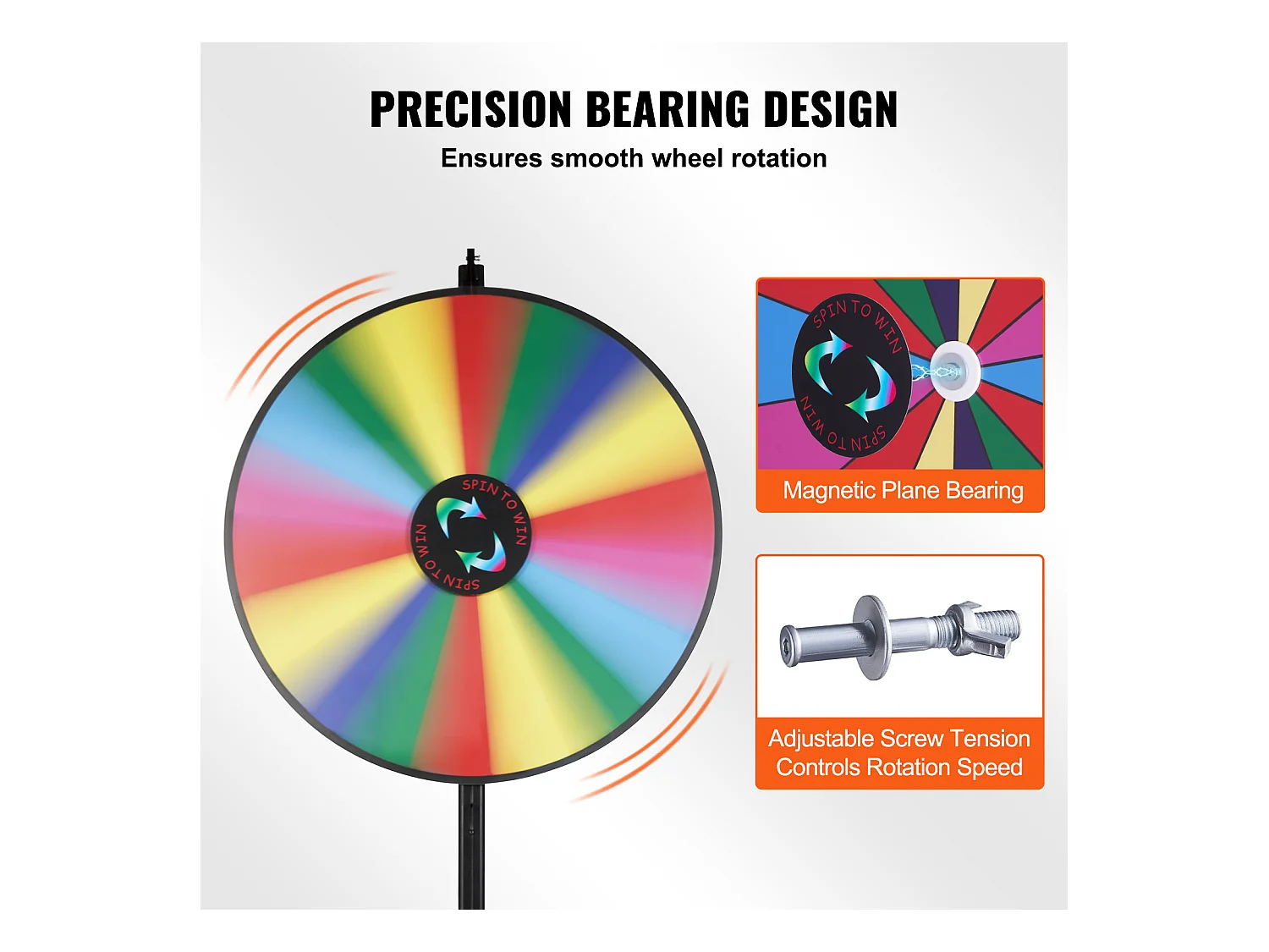 Prijswiel Draaibaar SucceBuy 91 cm, 18 Emplacements, voor Tafel en op Staander, te Plaatsen op een Tafel of op de Grond, Feest, Pub, Vakbeurs