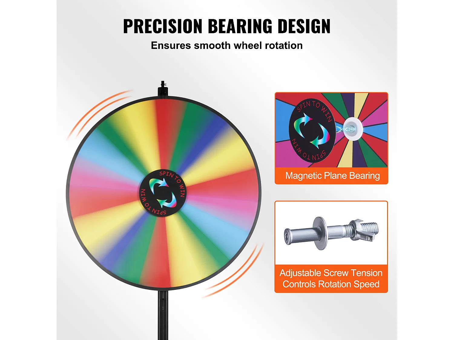 Roue de Prix Rotative SucceBuy 91 cm, 18 Emplacements, pour Table et sur Pied, à Poser sur une Table ou au Sol, Fête, Pub, Salon Professionnel