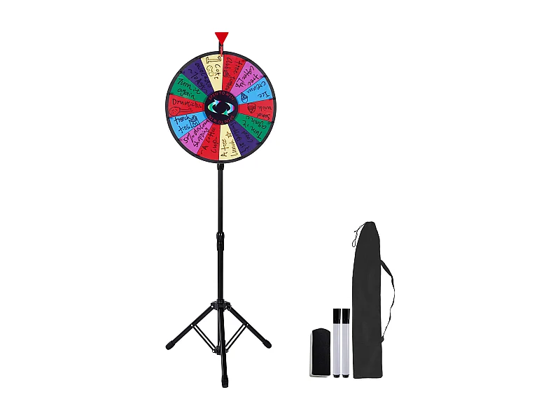 Ruota dei Prezzi Rotativa SucceBuy 46 cm, 14 Emplacements con Supporto Regolabile, Ruota della Roulette Cancellabile a Secco, Ideale per le Feste