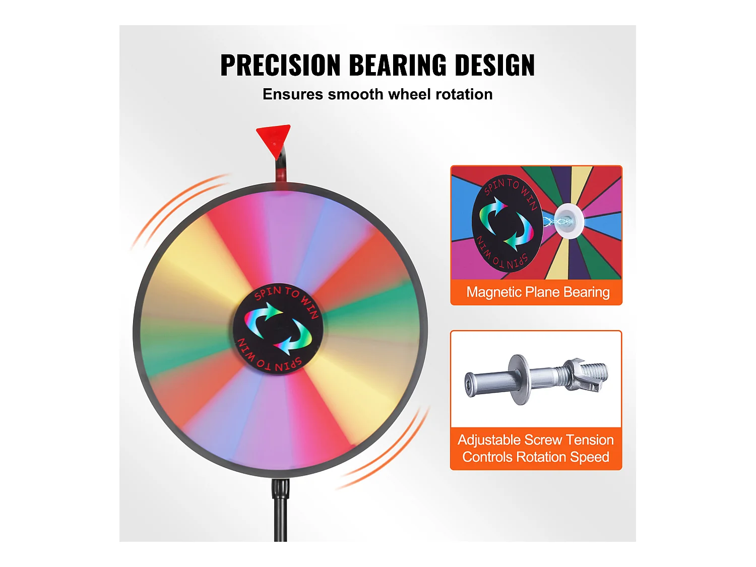 Roue de Prix Rotative SucceBuy 46 cm, 14 Emplacements avec Support Réglable, Roue de Roulette Effaçable à Sec, Idéale pour les Fêtes