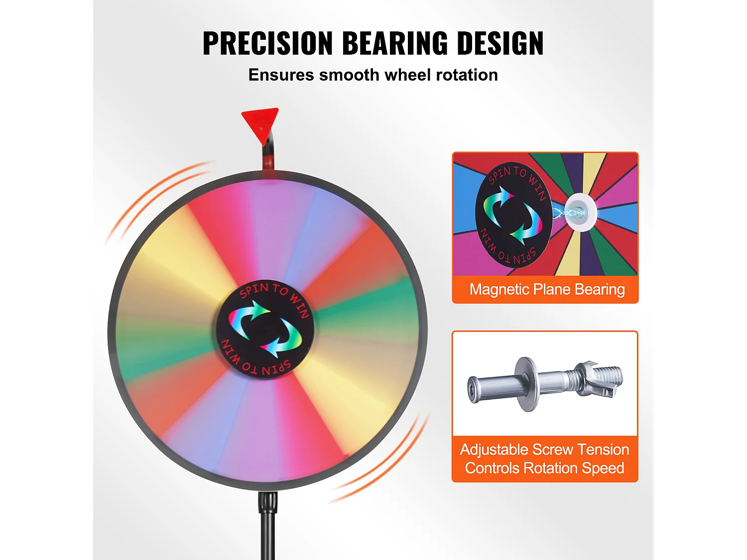 Roue de Prix Rotative SucceBuy 46 cm, 14 Emplacements avec Support Réglable, Roue de Roulette Effaçable à Sec, Idéale pour les Fêtes