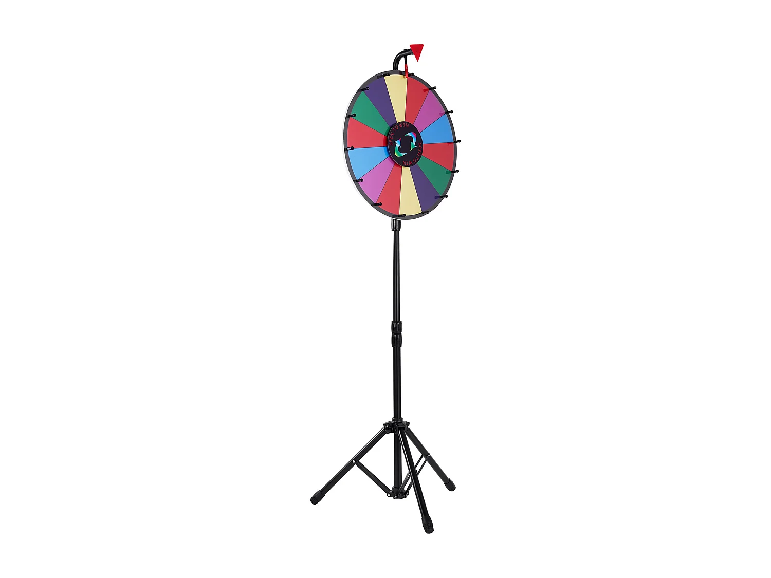 Roue de Prix Rotative SucceBuy 46 cm, 14 Emplacements avec Support Réglable, Roue de Roulette Effaçable à Sec, Idéale pour les Fêtes
