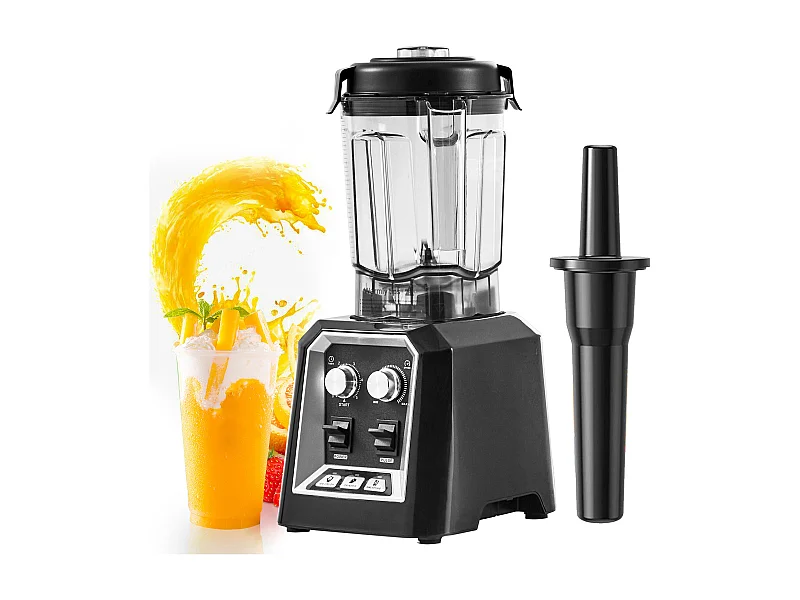 Mixeur de Comptoir Professionnel SucceBuy pour Smoothies et Milkshakes avec Bocal en Verre de 2 L, Mixeur 3 Fonctions en Acier Inoxydable