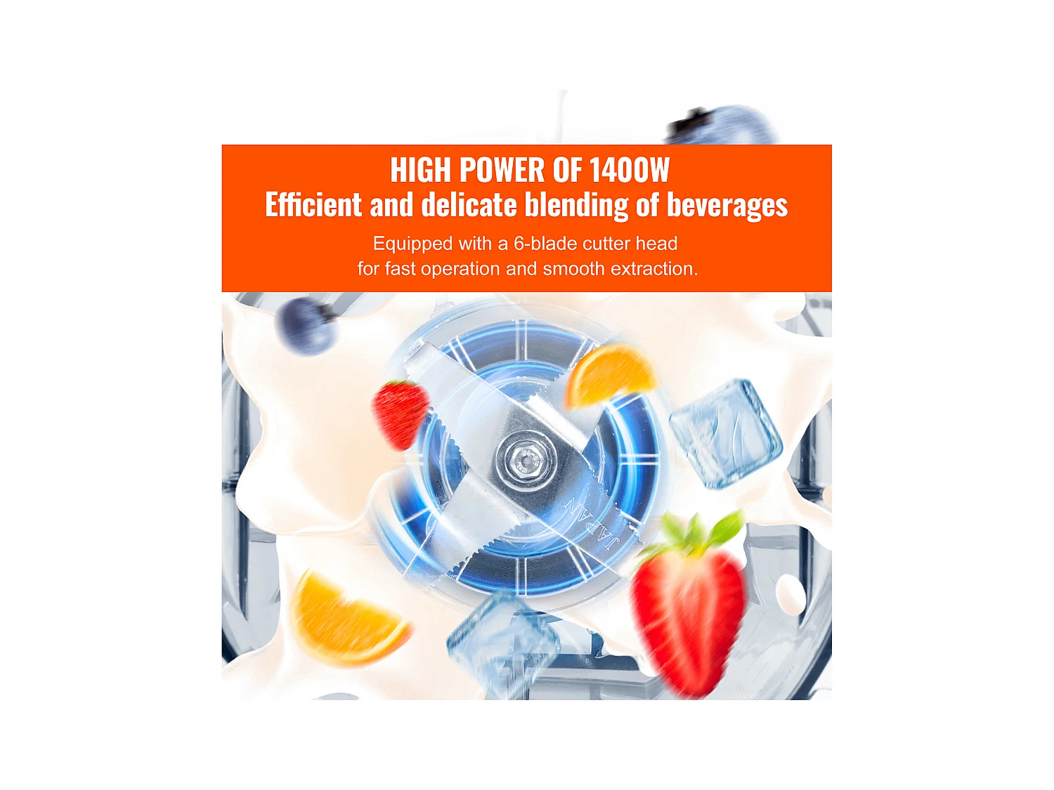 Mixeur SucceBuy Mélangeur de Comptoir Professionnel avec Bocal en Verre, Mixeur en Acier Inoxydable à 9 Vitesses et 5 Fonctions