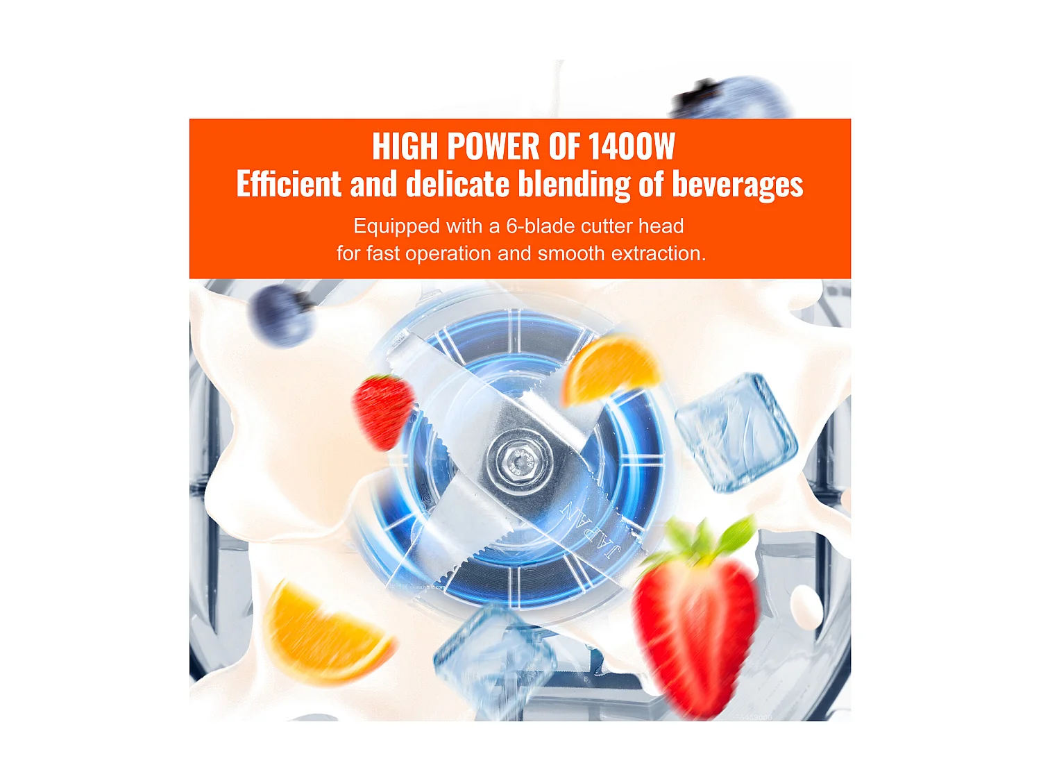 Mixeur SucceBuy Mélangeur de Comptoir Professionnel avec Bocal en Verre, Mixeur en Acier Inoxydable à 9 Vitesses et 5 Fonctions