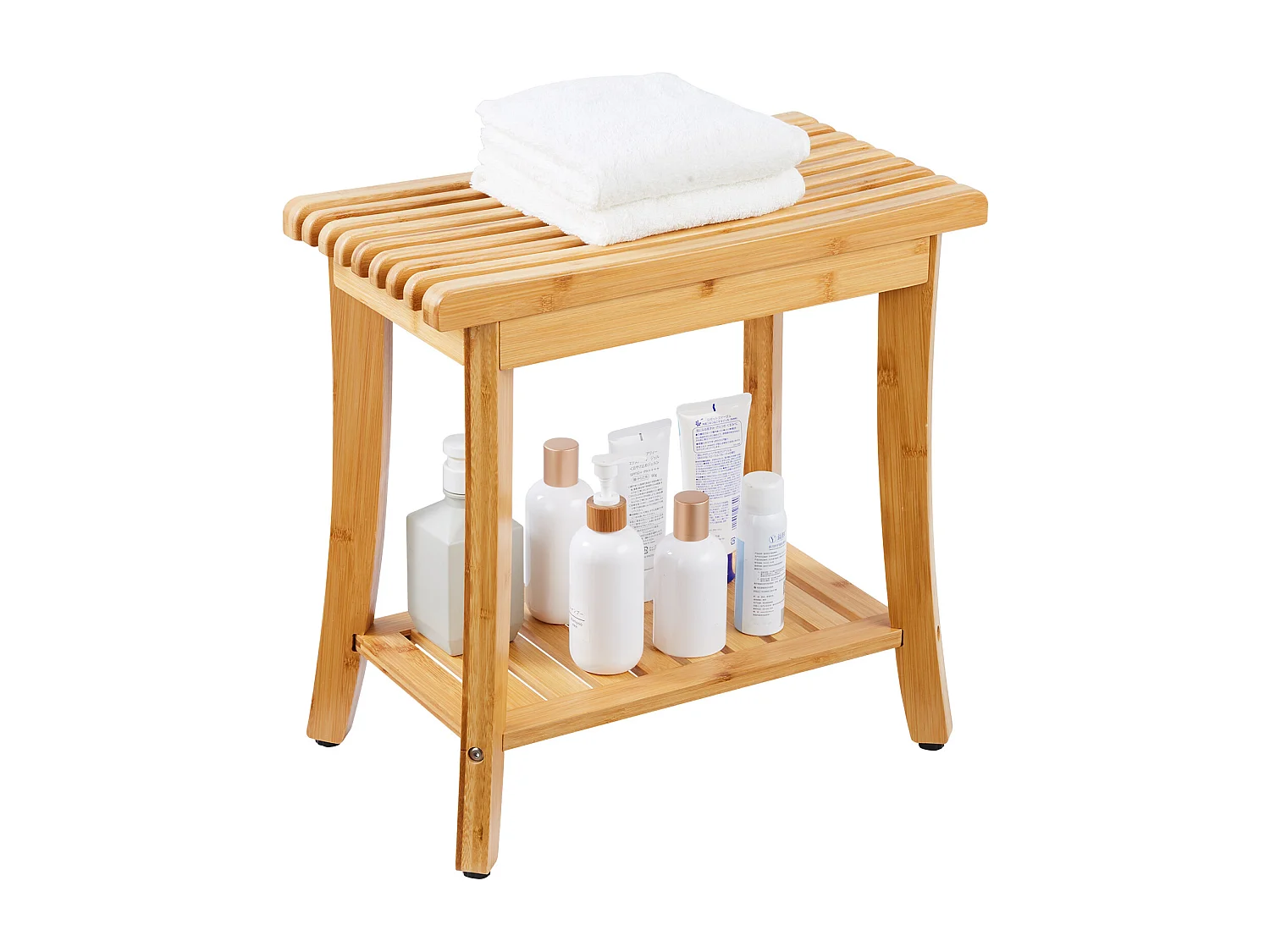 Banc de Douche en bambou SucceBuy, 48 x 29 x 46 cm, Chaise pour Salle de Bain