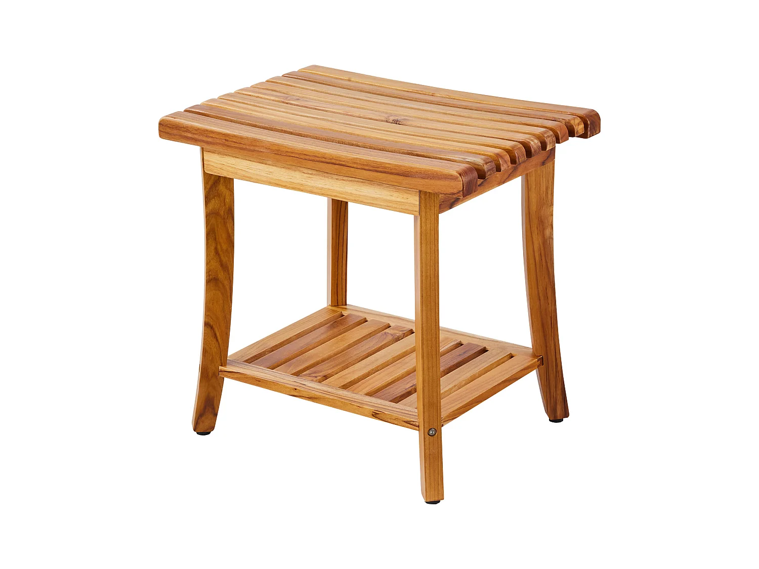 Banc de Douche en Teck SucceBuy, 51 x 36 x 45 cm, Chaise pour Salle de Bain