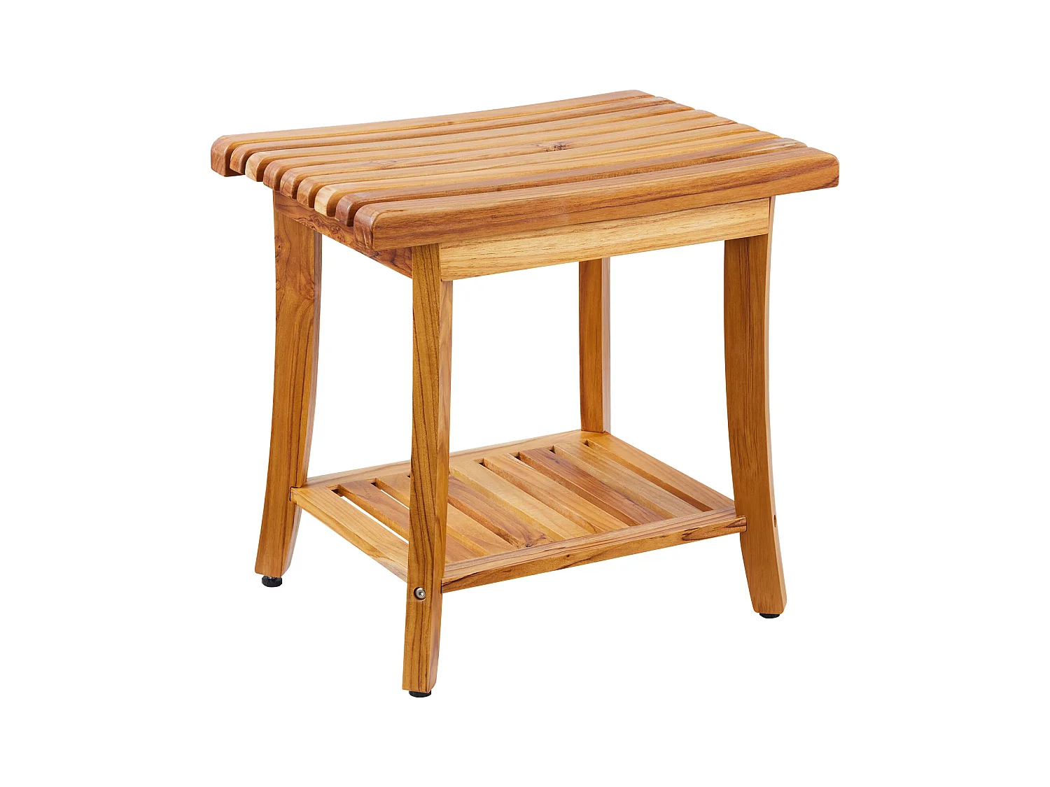 Banc de Douche en Teck SucceBuy, 51 x 36 x 45 cm, Chaise pour Salle de Bain