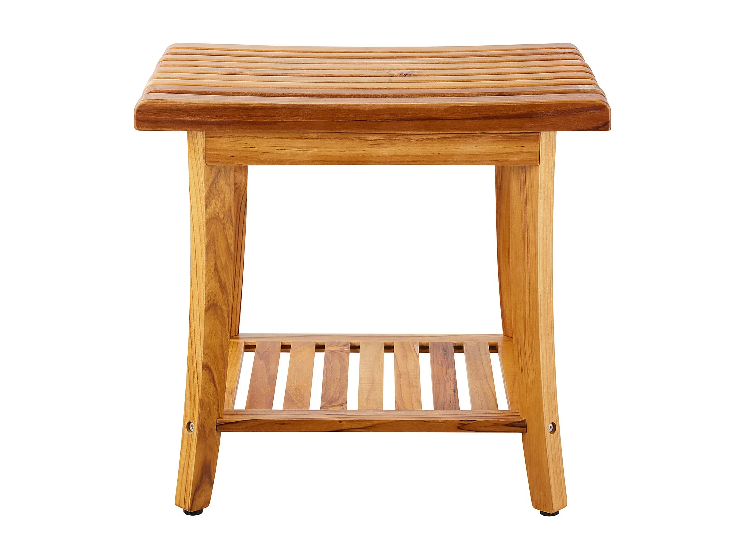 Banc de Douche en Teck SucceBuy, 51 x 36 x 45 cm, Chaise pour Salle de Bain