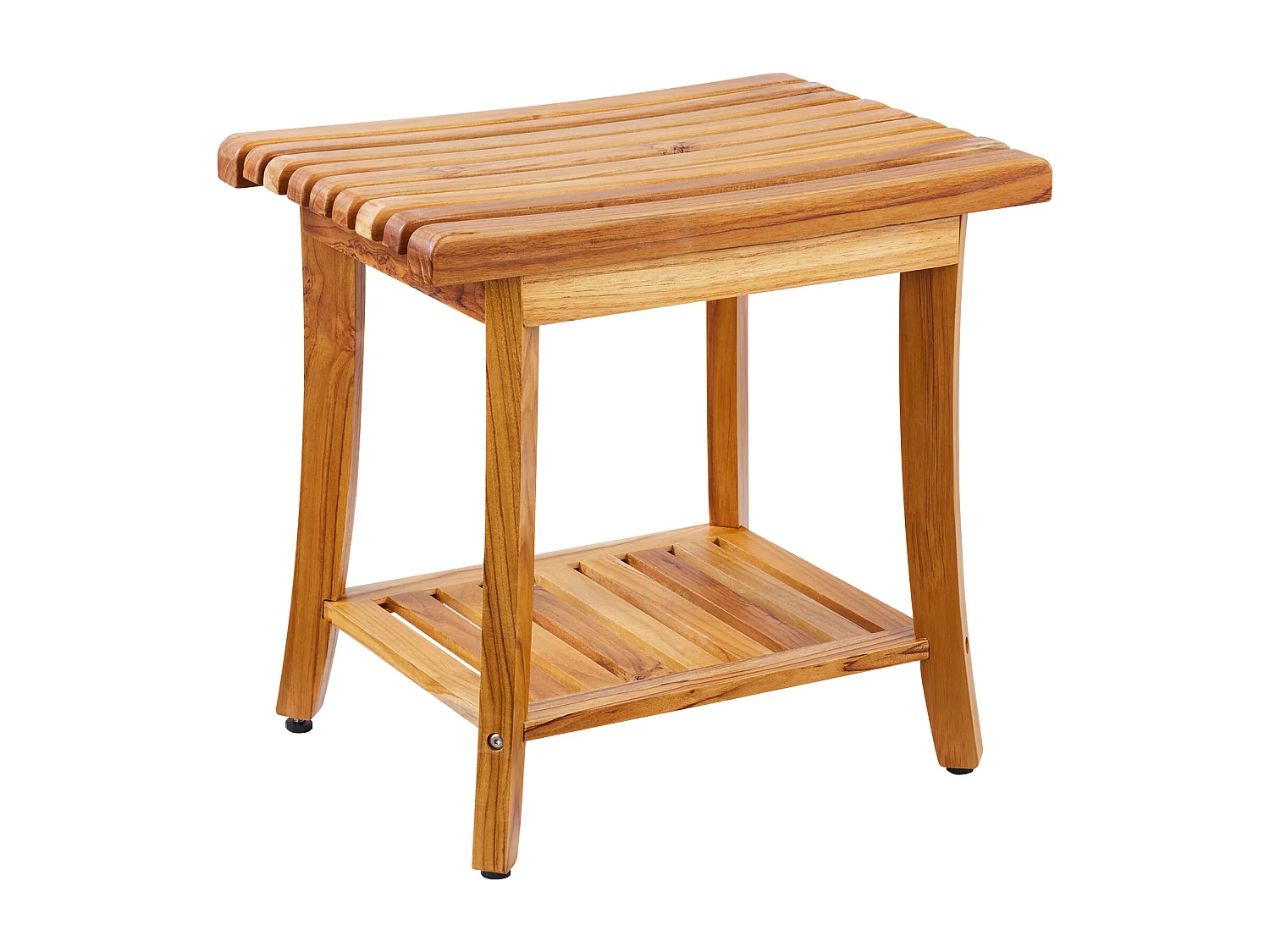 Banc de Douche en Teck SucceBuy, 51 x 36 x 45 cm, Chaise pour Salle de Bain