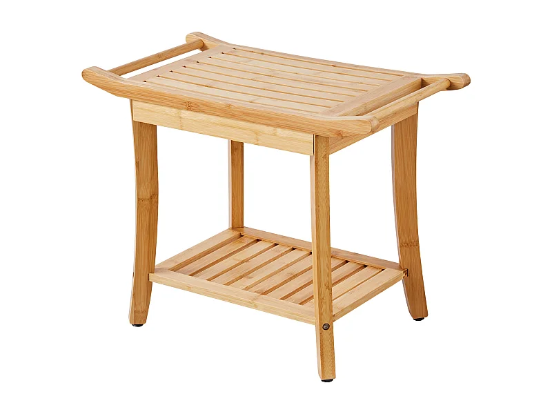 Banco de Duche de Polimadeira SucceBuy, 61 x 35 x 49 cm, Cadeira para Banheiro