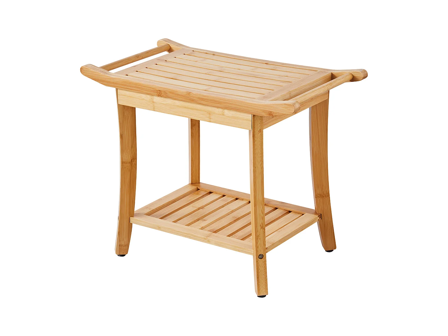 Banc de Douche en Bambou SucceBuy, 61 x 35 x 49 cm, Chaise pour Salle de Bain