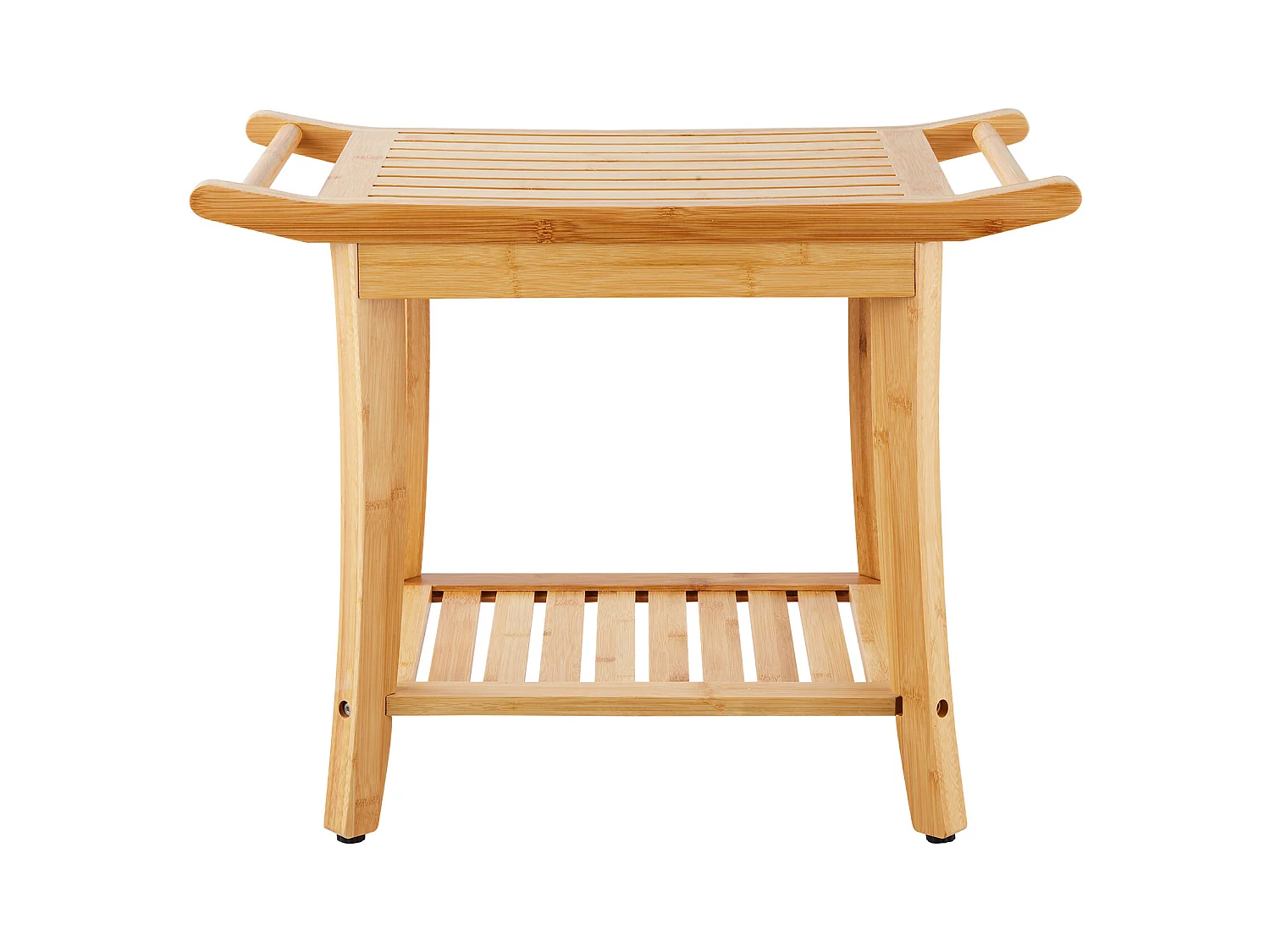 Banc de Douche en Bambou SucceBuy, 61 x 35 x 49 cm, Chaise pour Salle de Bain